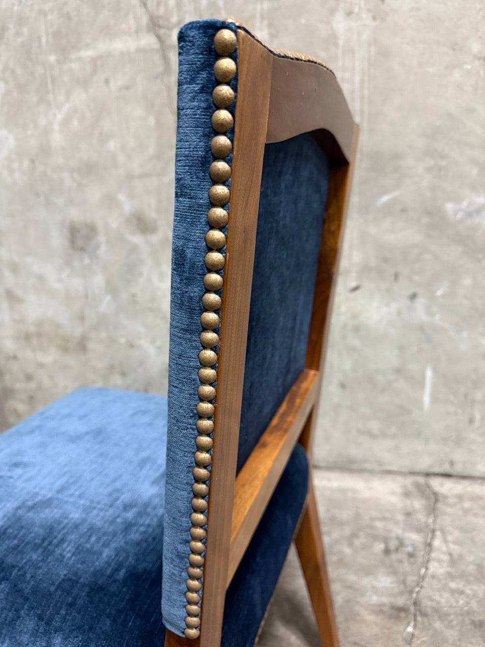 Set of 24 Michael S. Smith Dining Side Chairs in Velvet with Nailhead Trim — Commissioned for George Clooney, 2010