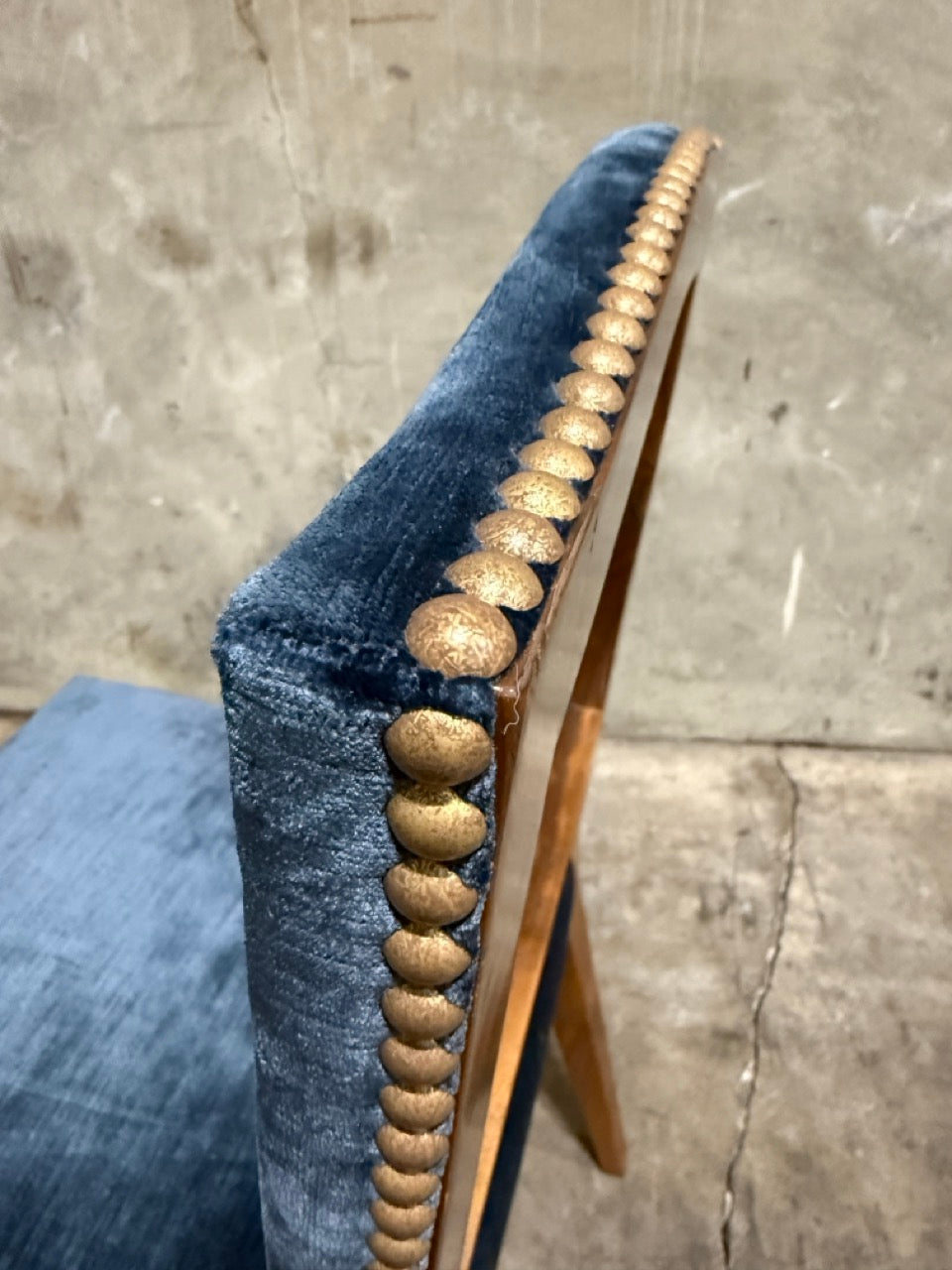 Set of 24 Michael S. Smith Dining Side Chairs in Velvet with Nailhead Trim — Commissioned for George Clooney, 2010