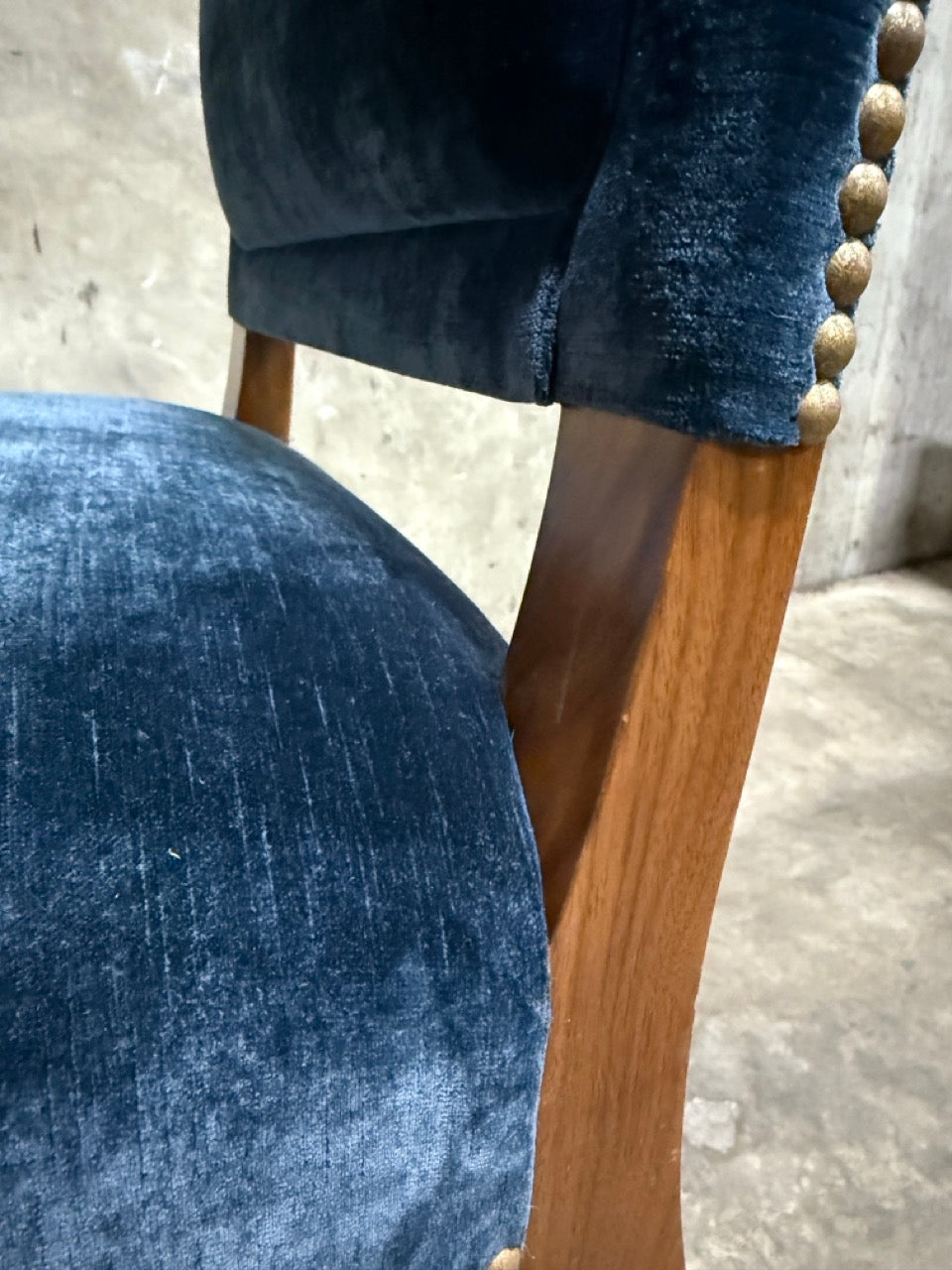 Set of 24 Michael S. Smith Dining Side Chairs in Velvet with Nailhead Trim — Commissioned for George Clooney, 2010