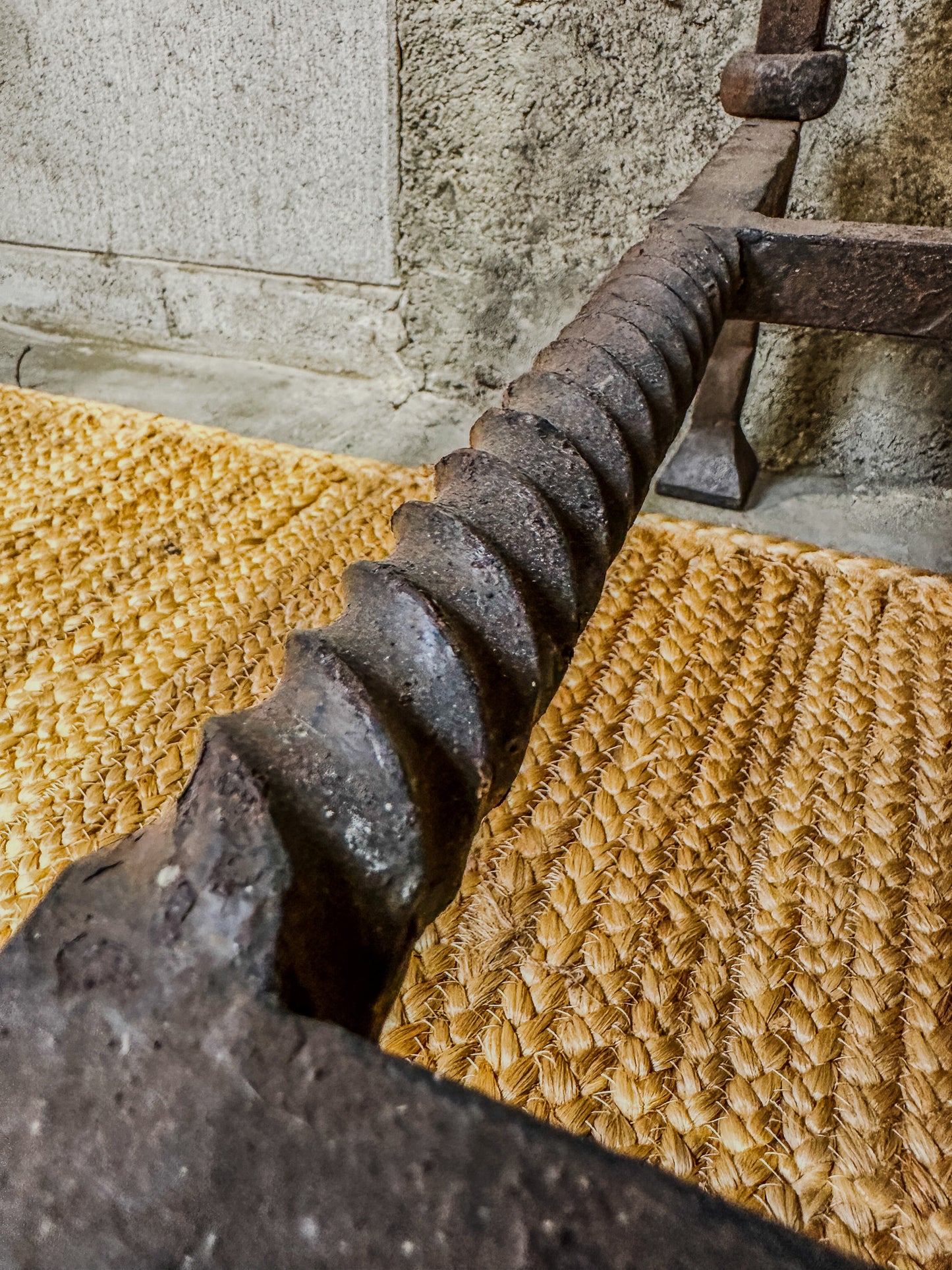 Antique Italian Console Table - Inlaid Mosaic Marble Top, Wrought Iron Base