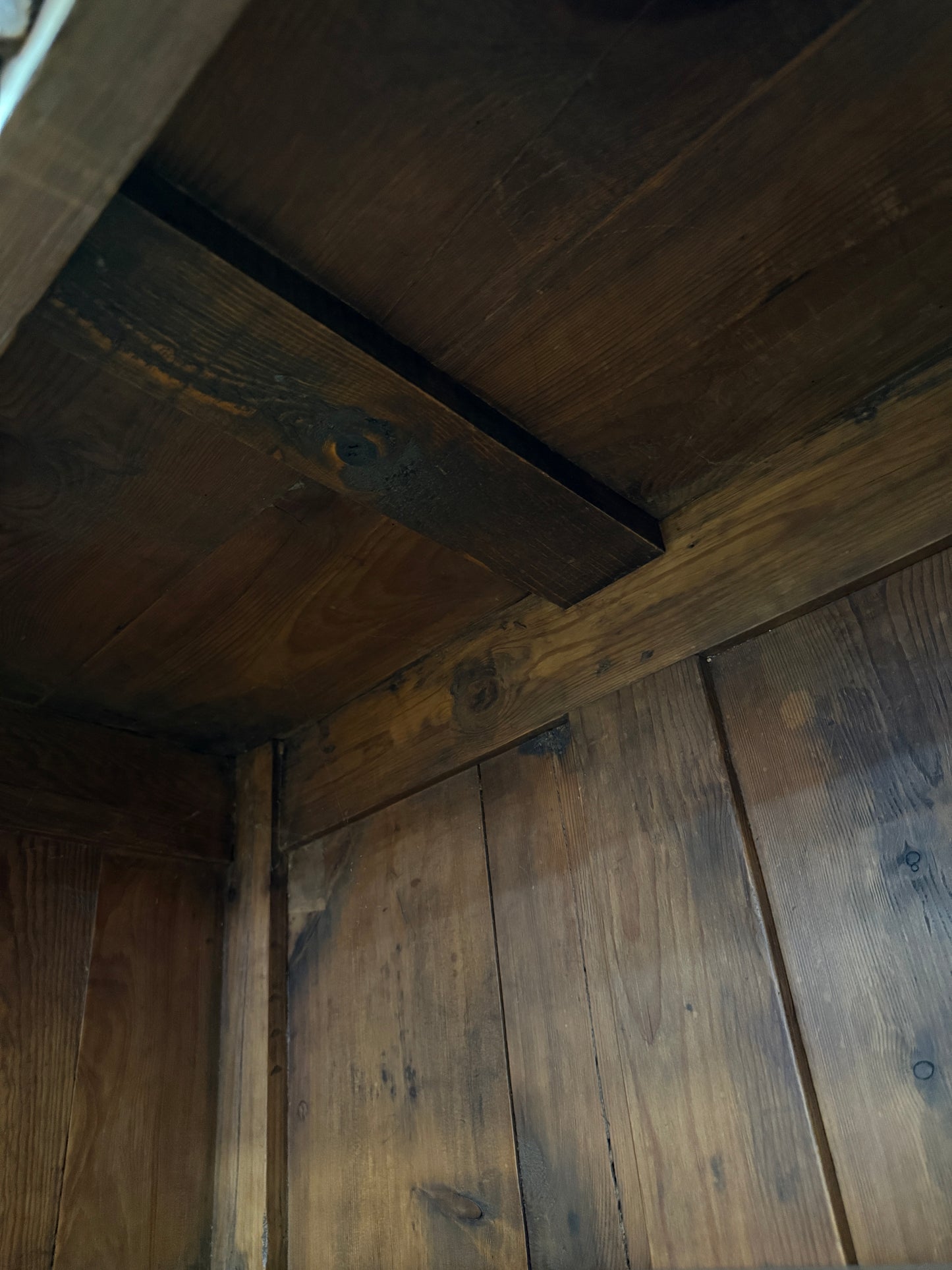 Antique 19th Century French Carved Pine Buffet Deux-Corps with Floral and Bird Motifs