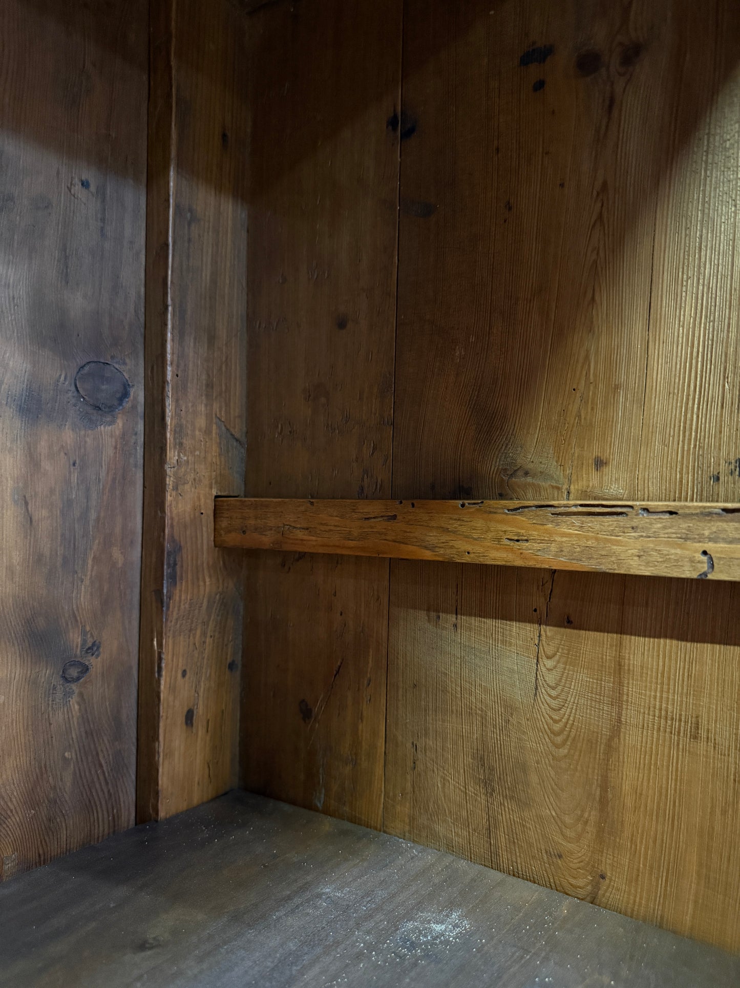 Antique 19th Century French Carved Pine Buffet Deux-Corps with Floral and Bird Motifs