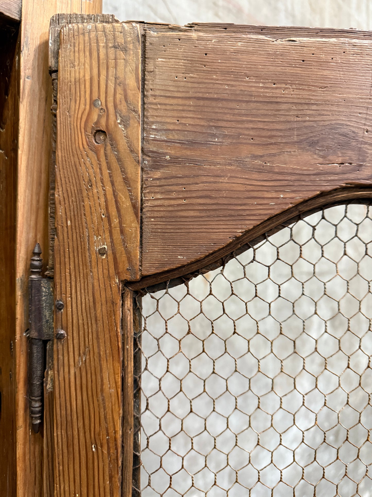 Antique 19th Century French Carved Pine Buffet Deux-Corps with Floral and Bird Motifs