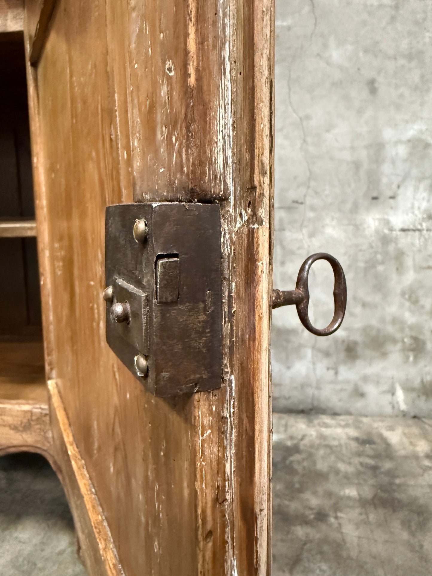 Antique 19th Century French Carved Pine Buffet Deux-Corps with Floral and Bird Motifs