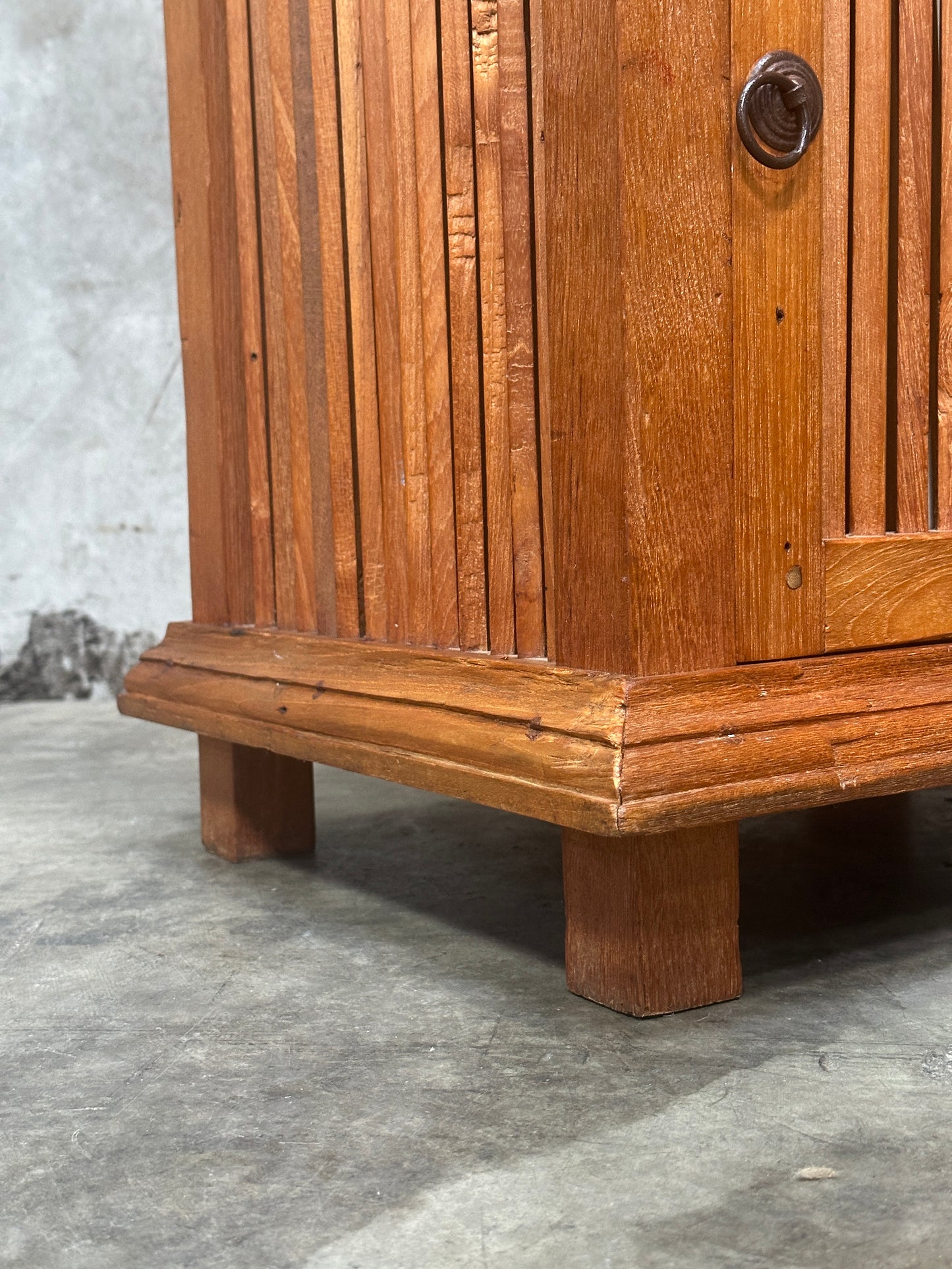 Hand-Carved Polychrome Cabinet, Mexican Folk Art, Spanish Cedar