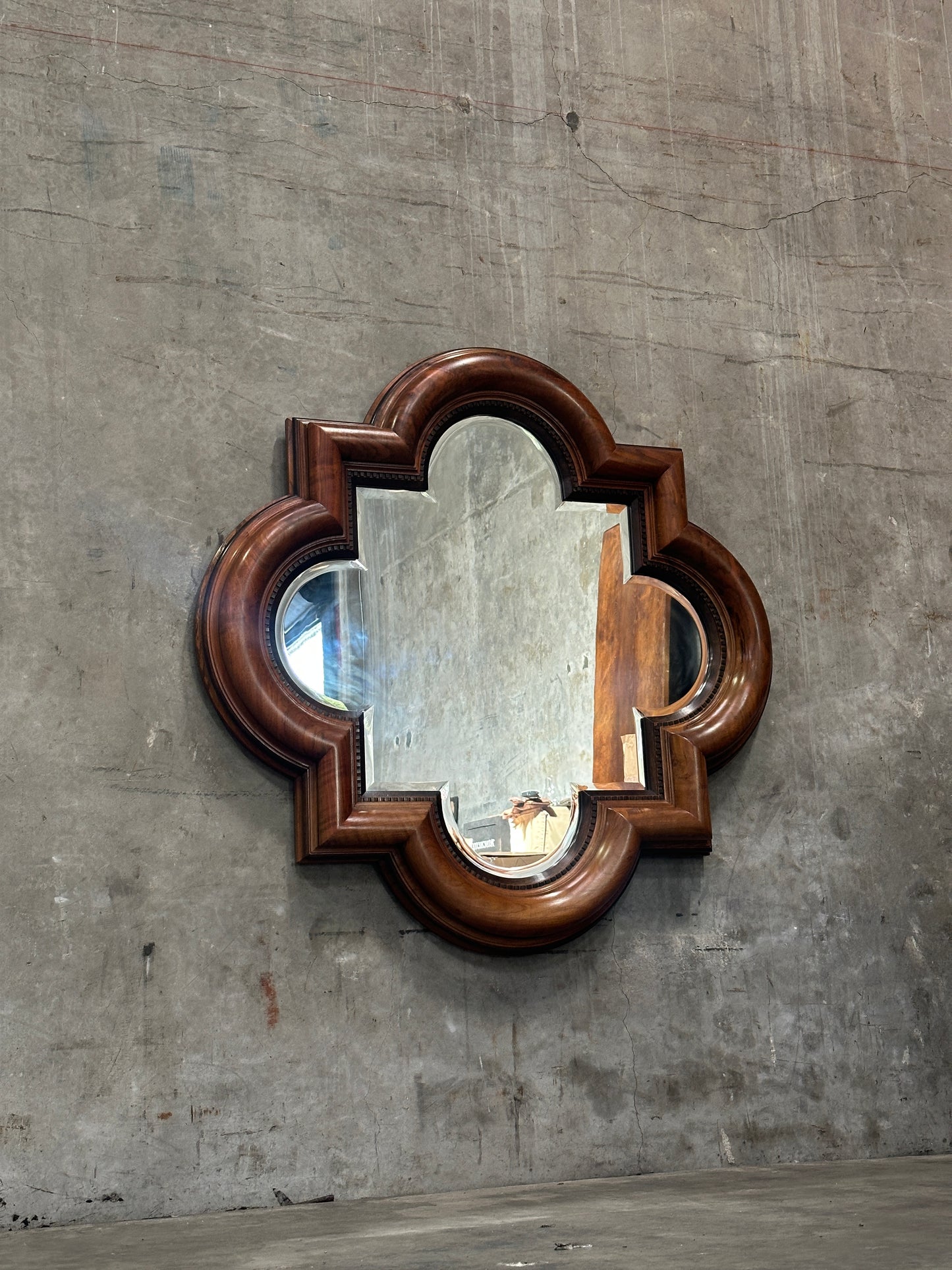 Theodore Alexander 'Uppingham Cavetto Quatrefoil' Walnut Mirror