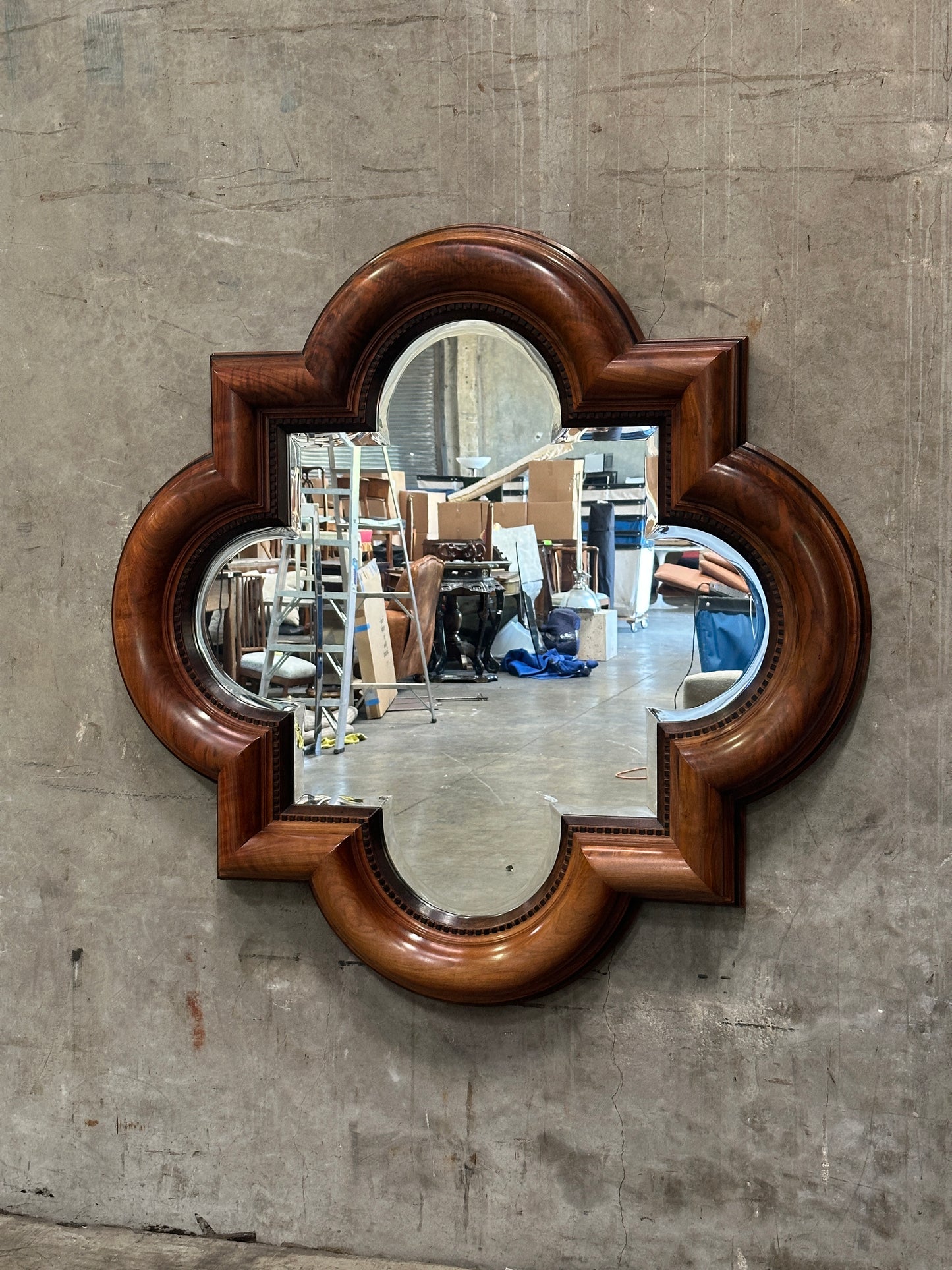 Theodore Alexander 'Uppingham Cavetto Quatrefoil' Walnut Mirror