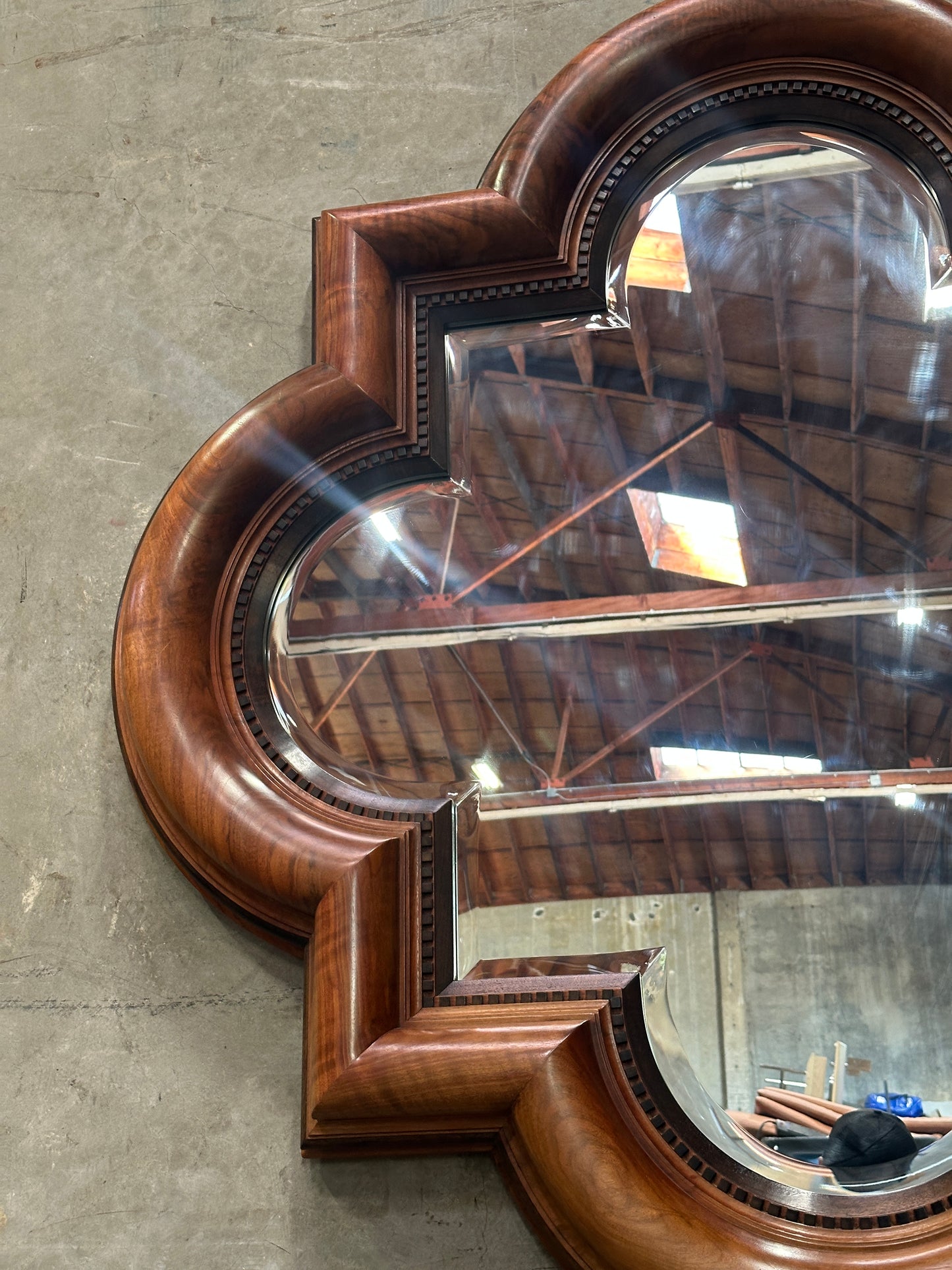 Theodore Alexander 'Uppingham Cavetto Quatrefoil' Walnut Mirror