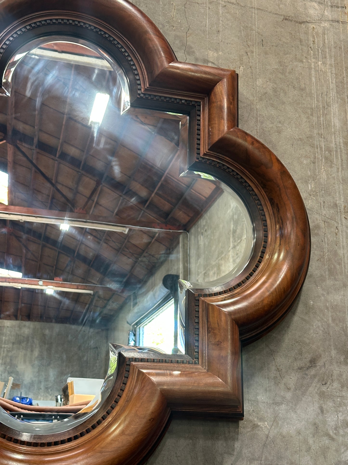 Theodore Alexander 'Uppingham Cavetto Quatrefoil' Walnut Mirror