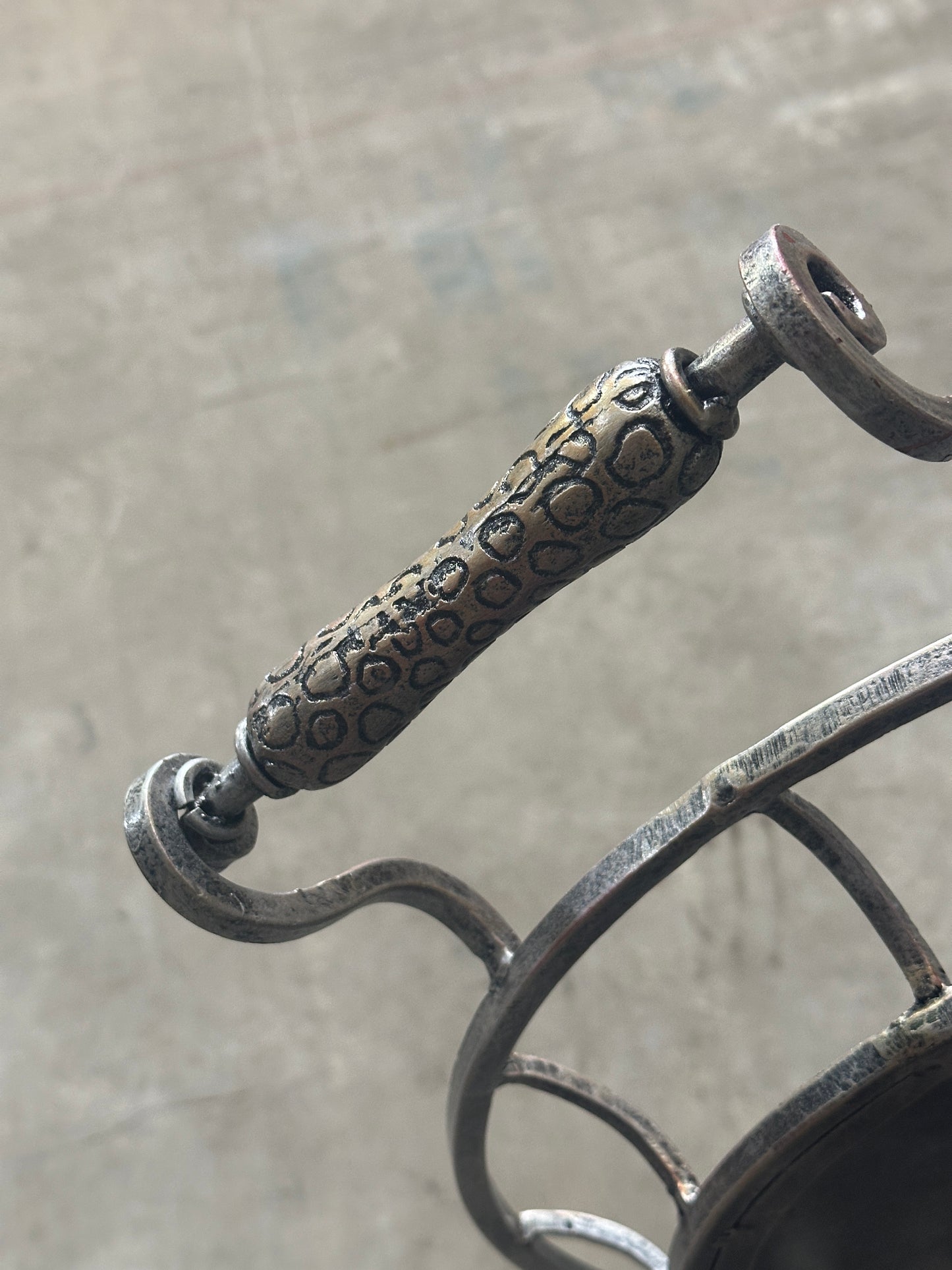 Janice Minor for Neiman Marcus Iron Bar Cart, Figural Lizard, Scrollwork