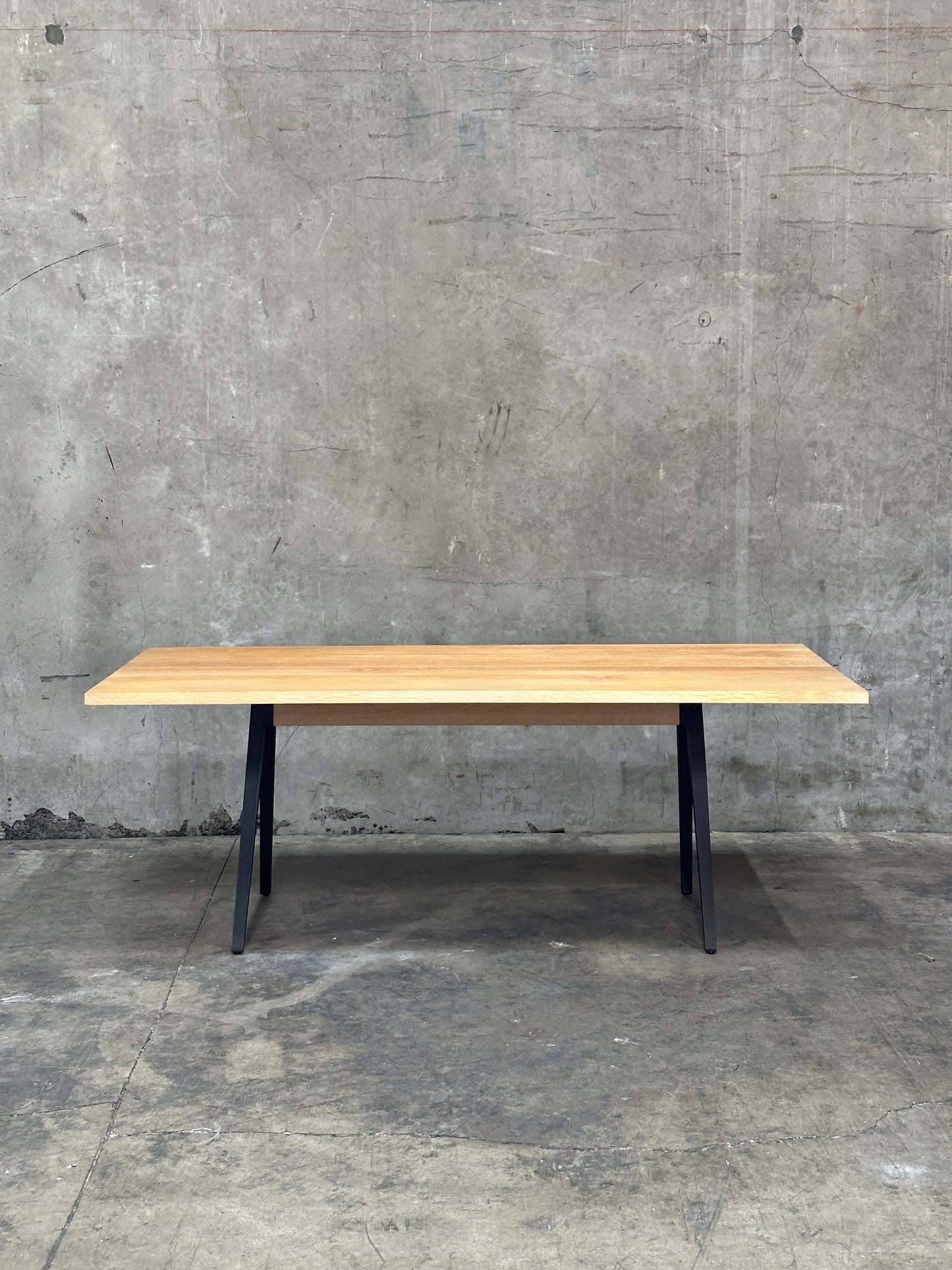 Matthew Hilton Welles Dining Table for De La Espada, White Oak, Cast Iron Legs