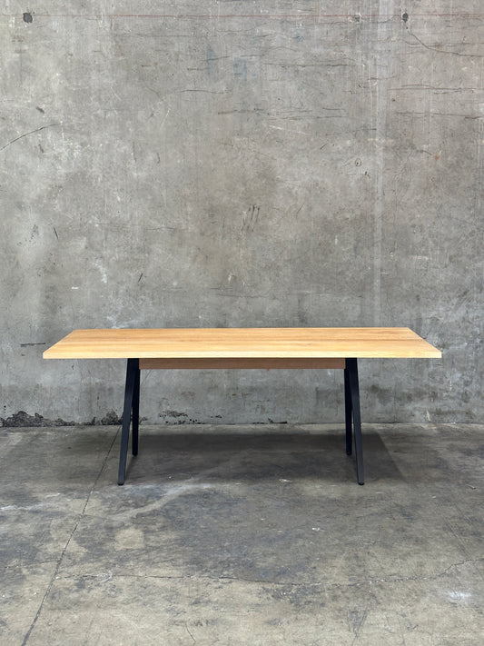 Matthew Hilton Welles Dining Table for De La Espada, White Oak, Cast Iron Legs