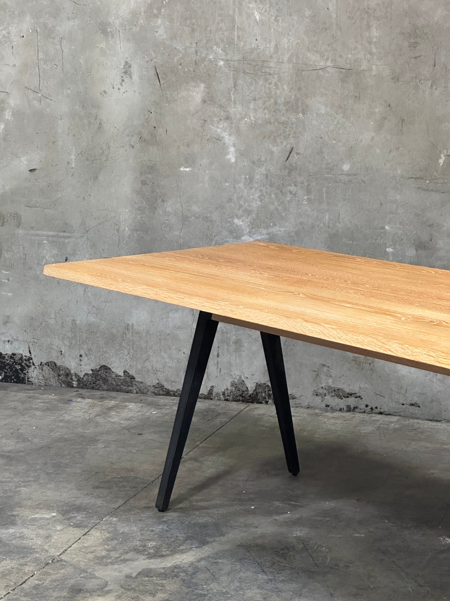 Matthew Hilton Welles Dining Table for De La Espada, White Oak, Cast Iron Legs