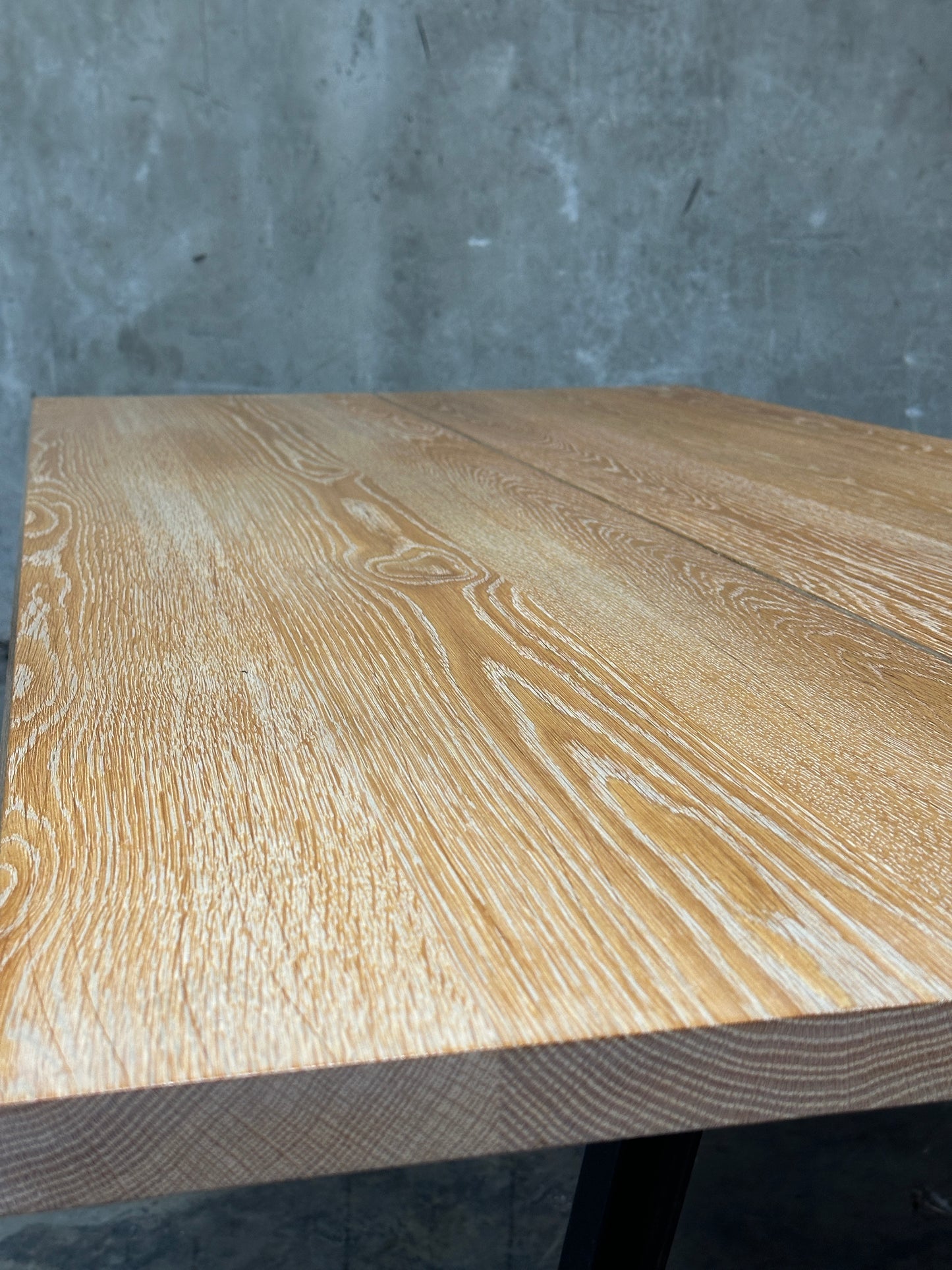 Matthew Hilton Welles Dining Table for De La Espada, White Oak, Cast Iron Legs