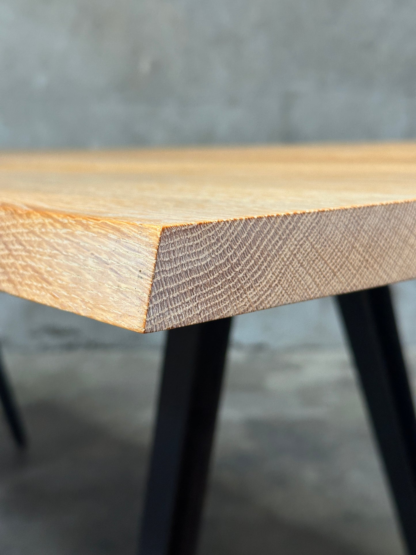 Matthew Hilton Welles Dining Table for De La Espada, White Oak, Cast Iron Legs