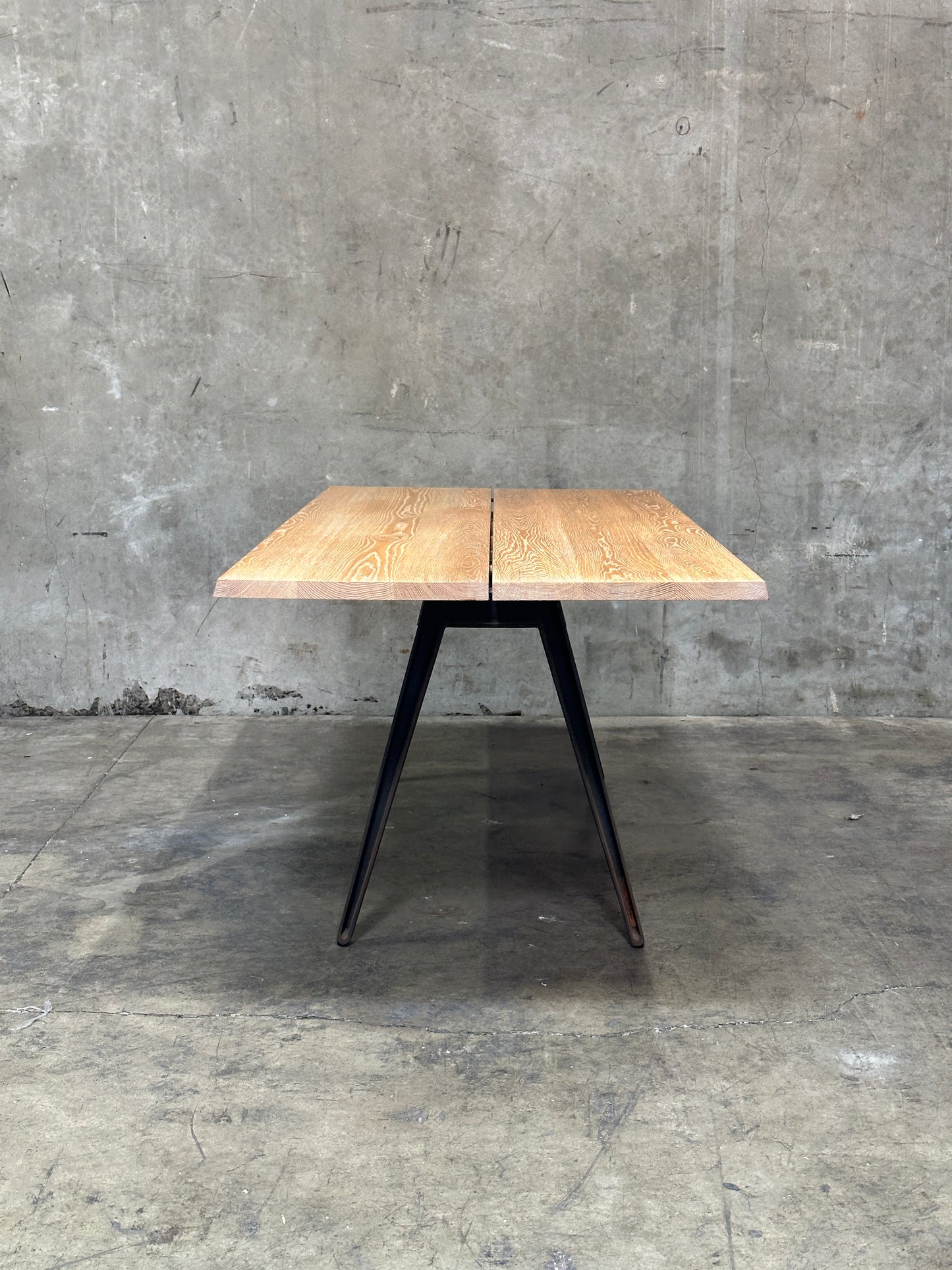Matthew Hilton Welles Dining Table for De La Espada, White Oak, Cast Iron Legs