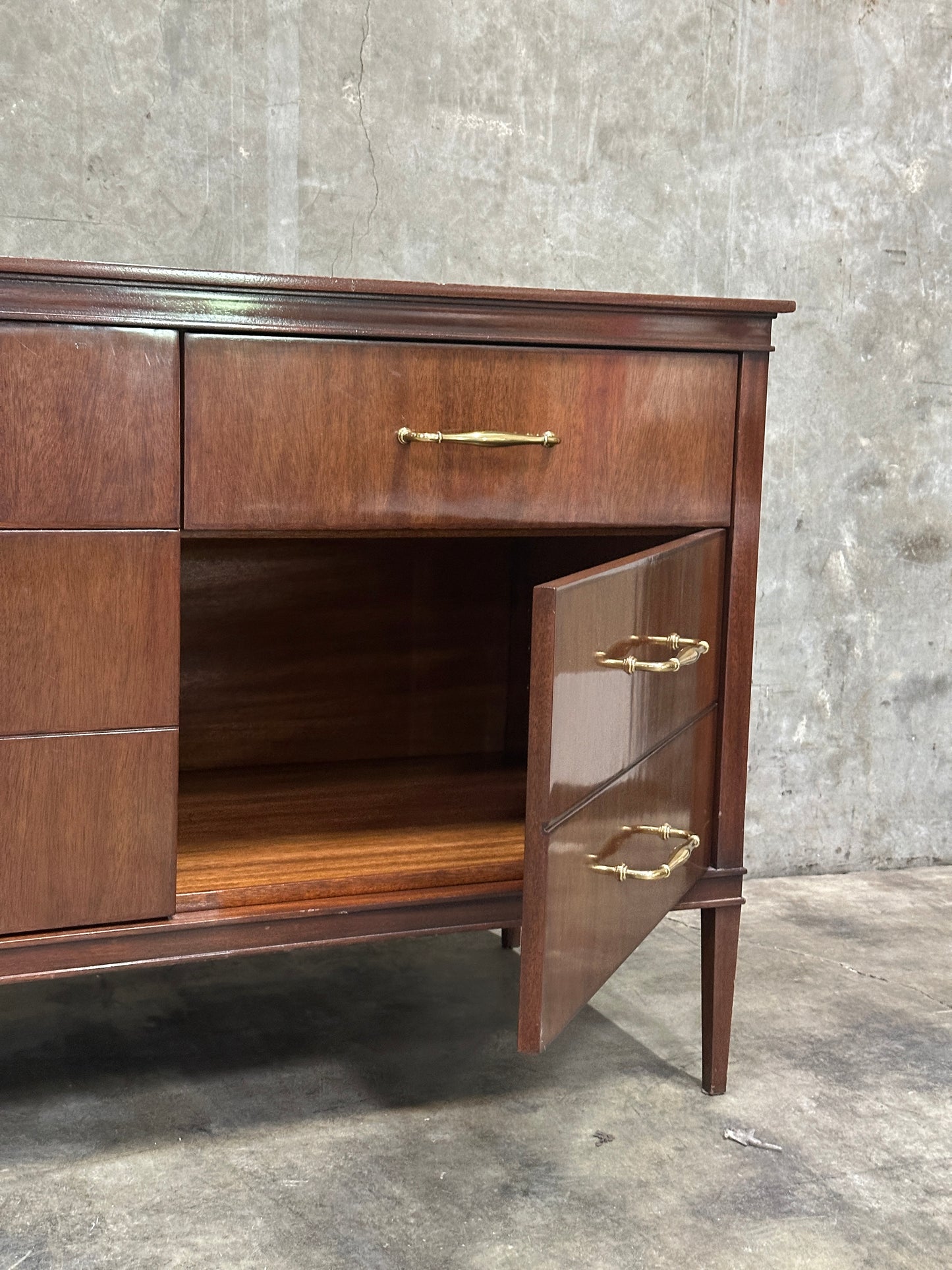 C. Mariani Custom Studio Walnut Sideboard, San Francisco, Nine Drawers