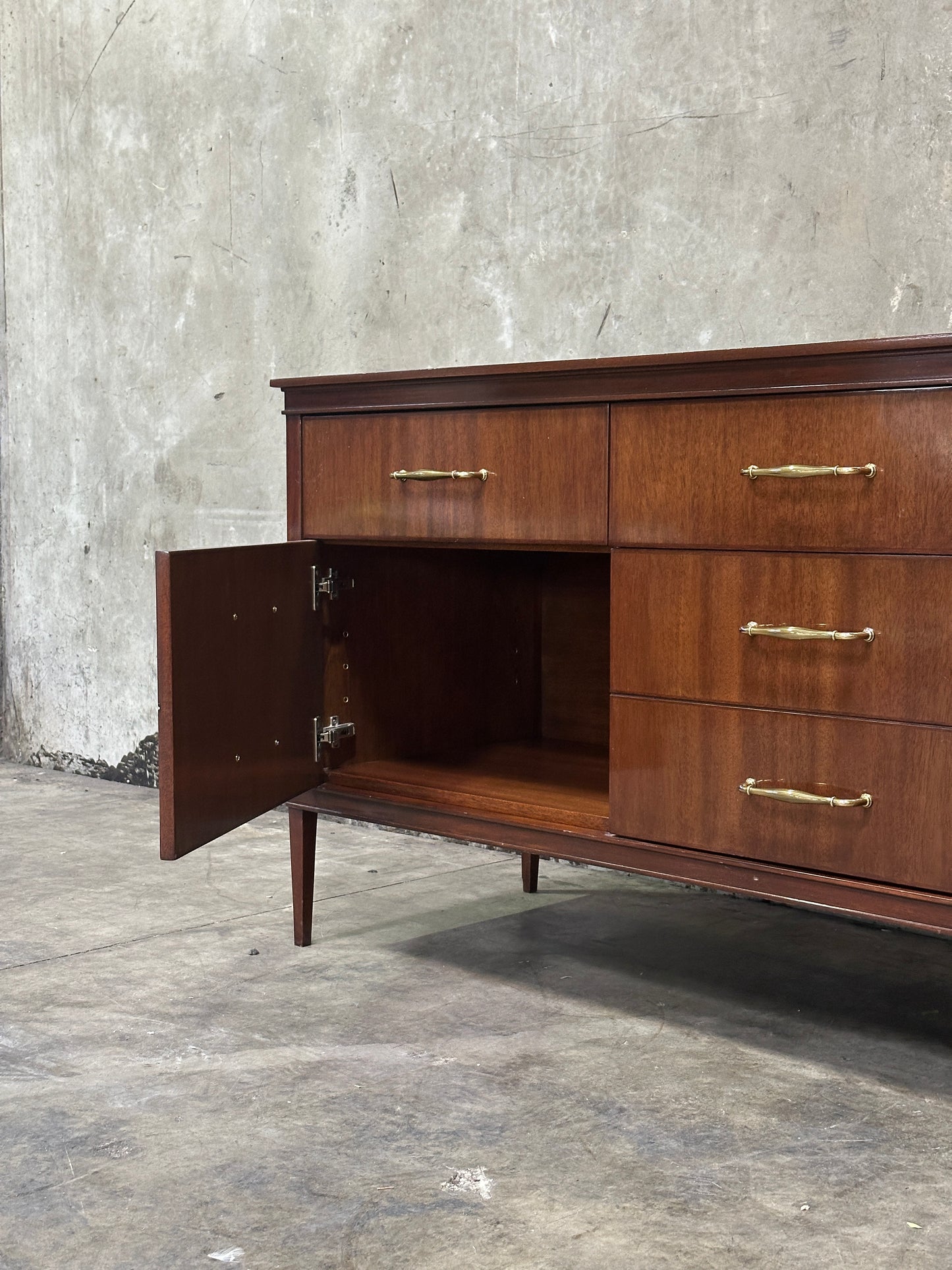 C. Mariani Custom Studio Walnut Sideboard, San Francisco, Nine Drawers