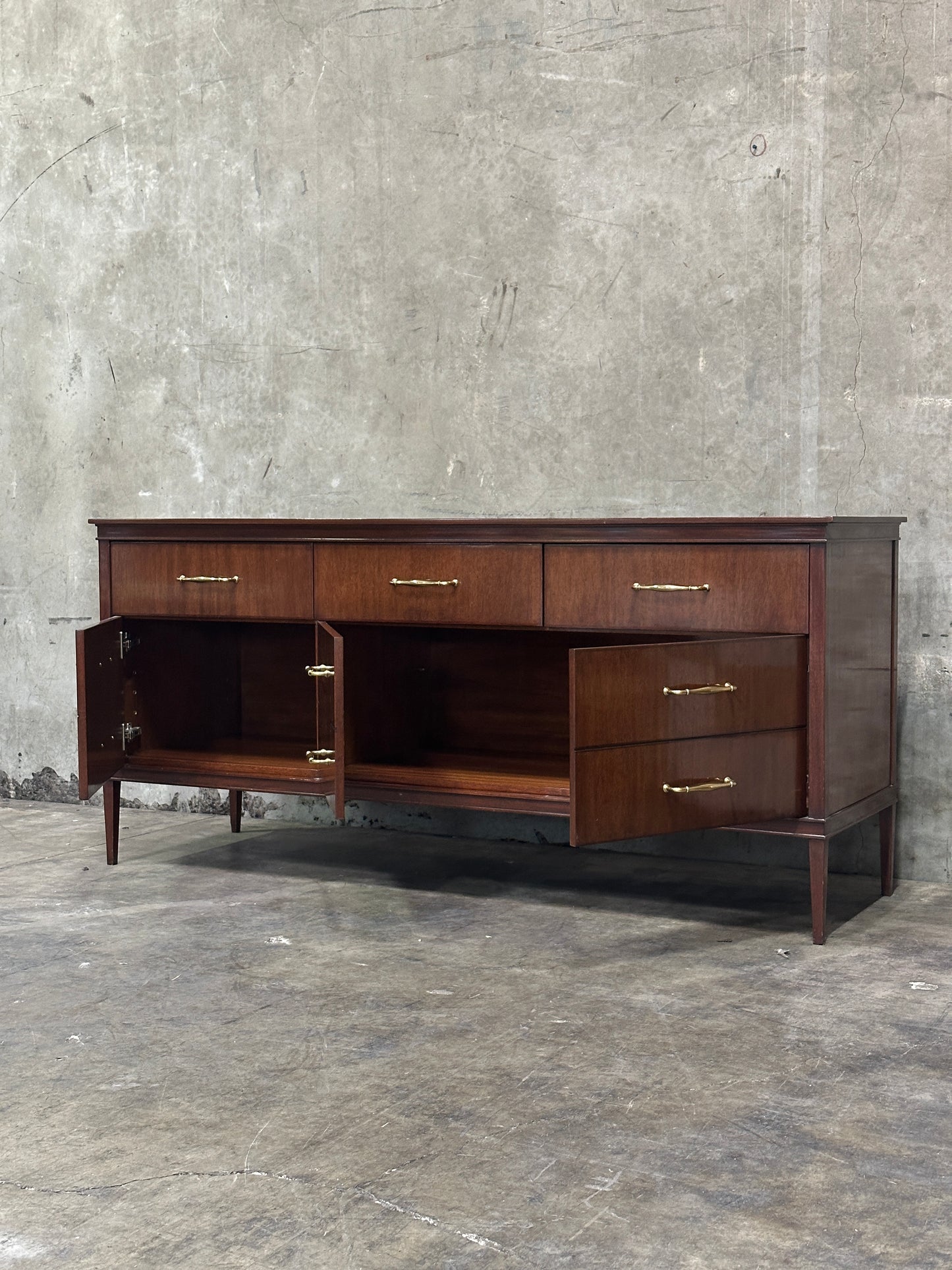 C. Mariani Custom Studio Walnut Sideboard, San Francisco, Nine Drawers