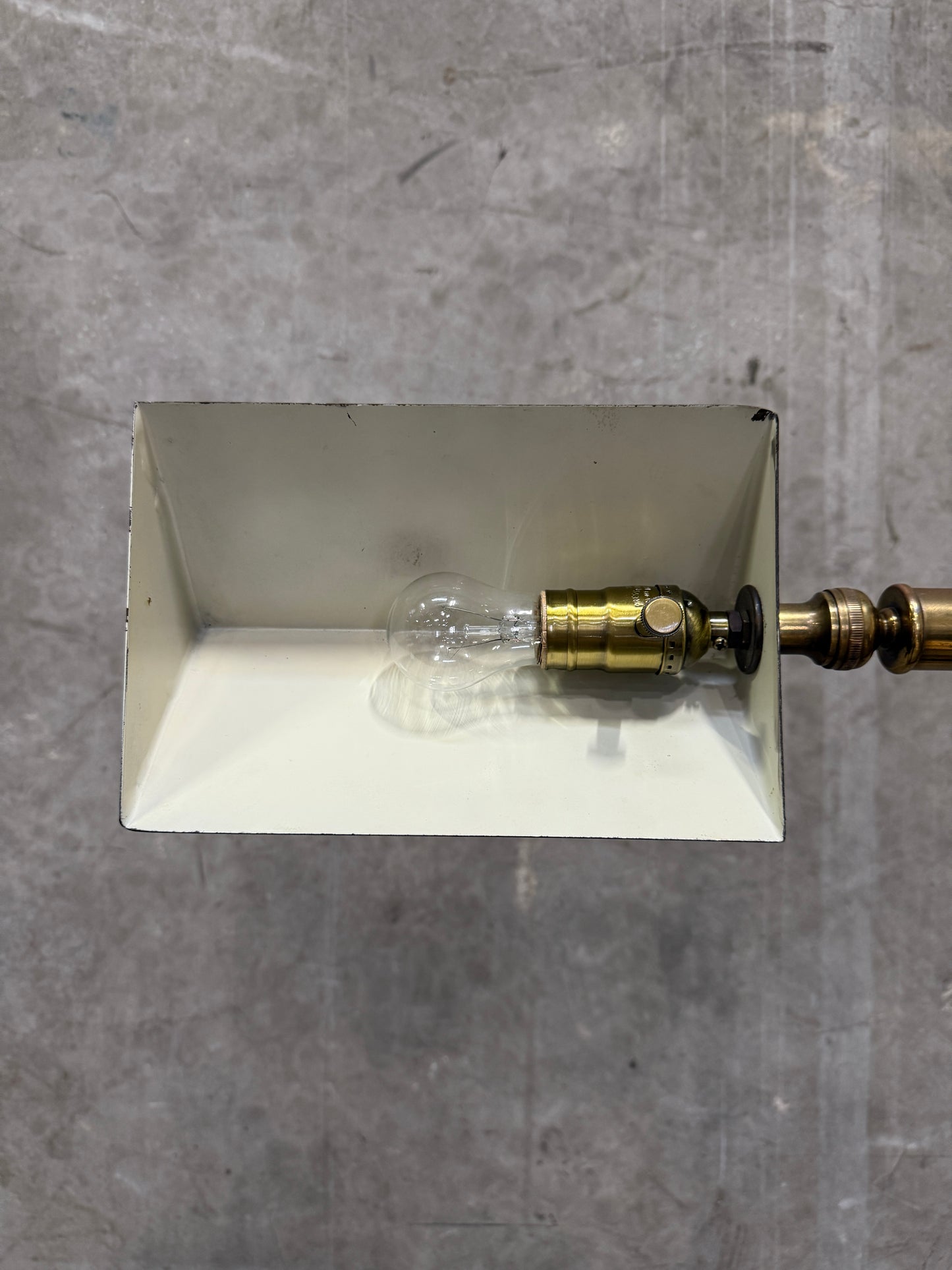 Midcentury Adjustable Floor Lamps — Brass & Textured Metal Directional Lamps (Pair)