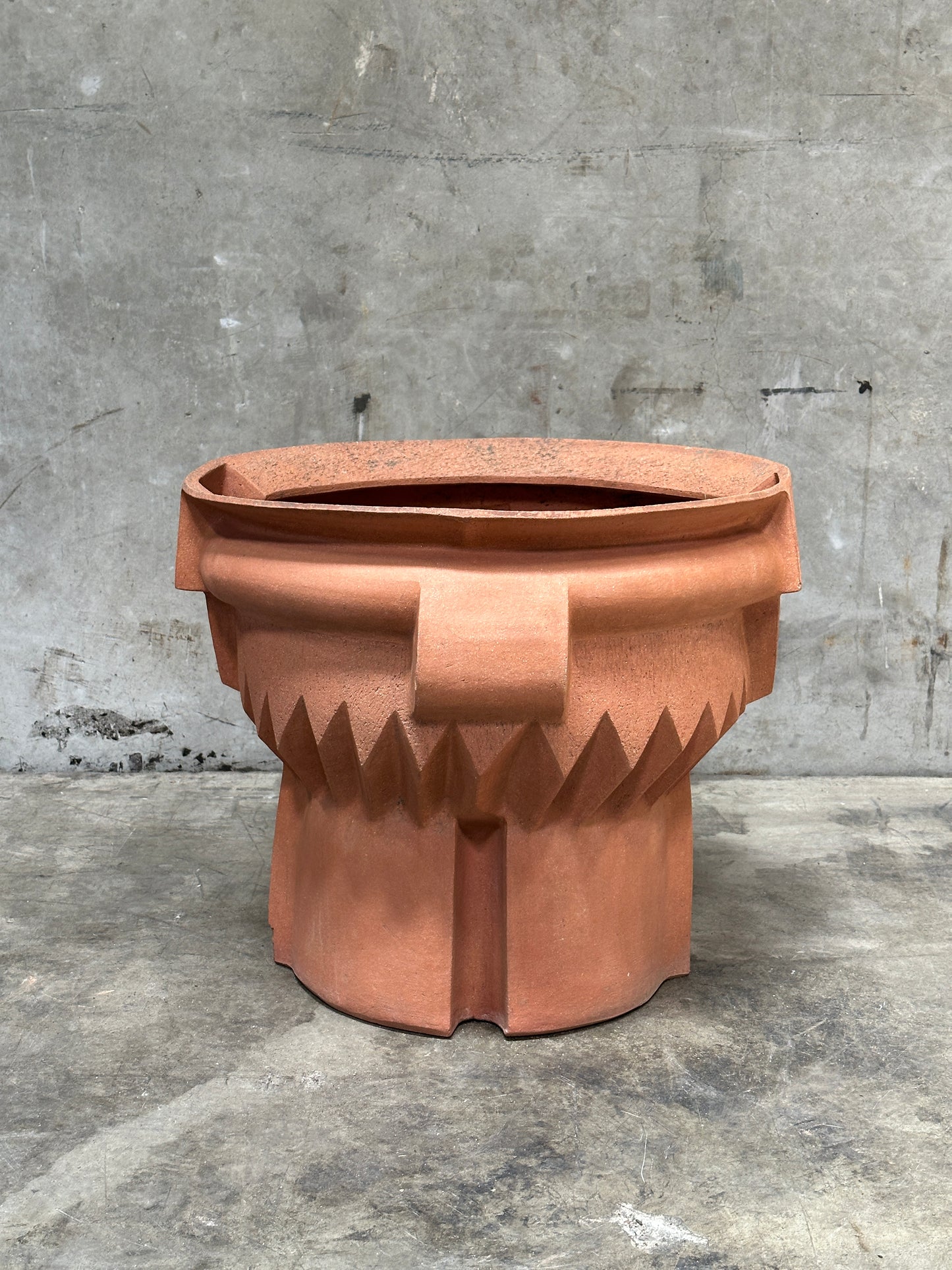 William Daley 'Shang Remembrance II' 1979 Signed Slab-Built Unglazed Stoneware Vessel, 21 Inch