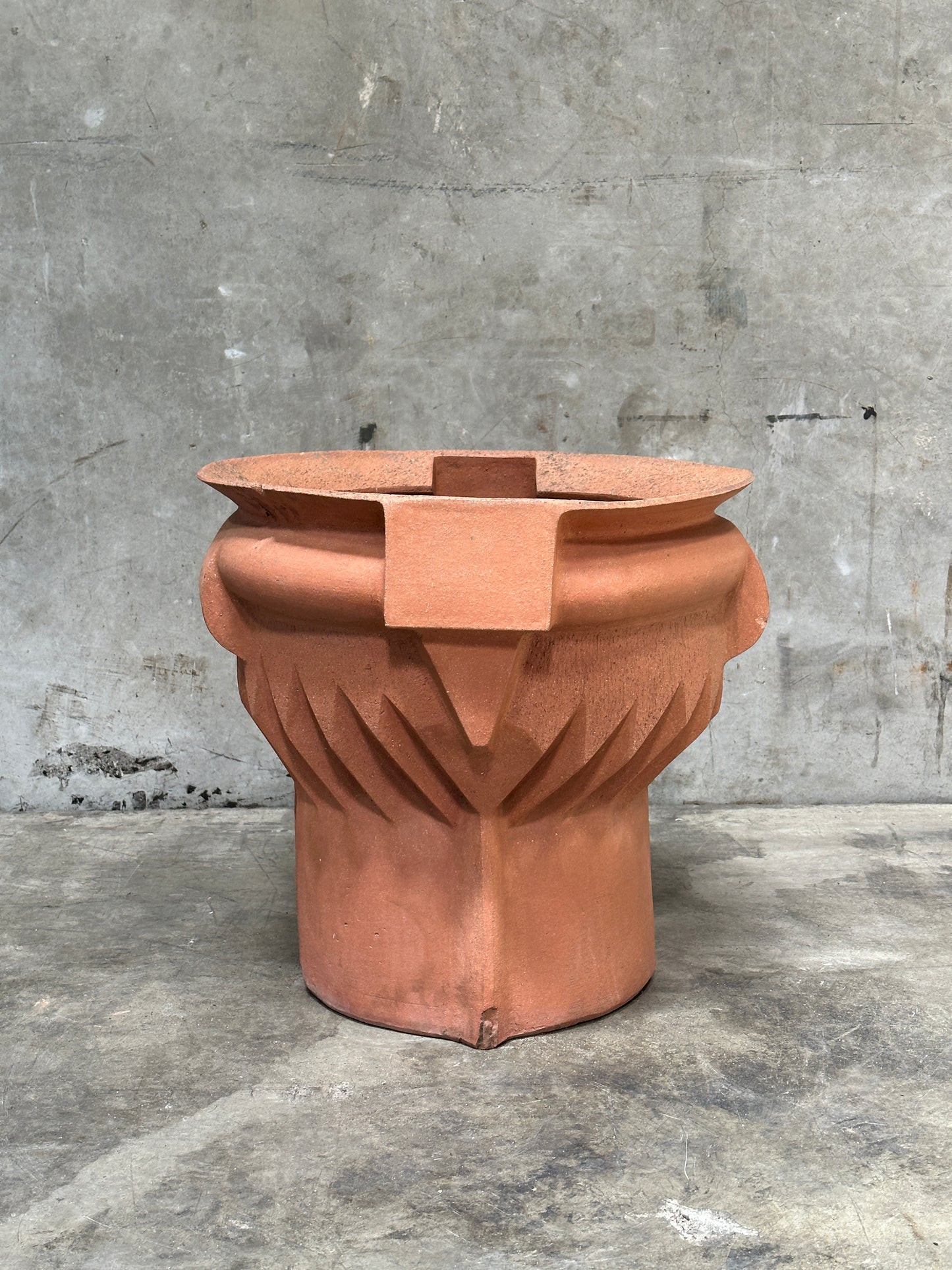 William Daley 'Shang Remembrance II' 1979 Signed Slab-Built Unglazed Stoneware Vessel, 21 Inch