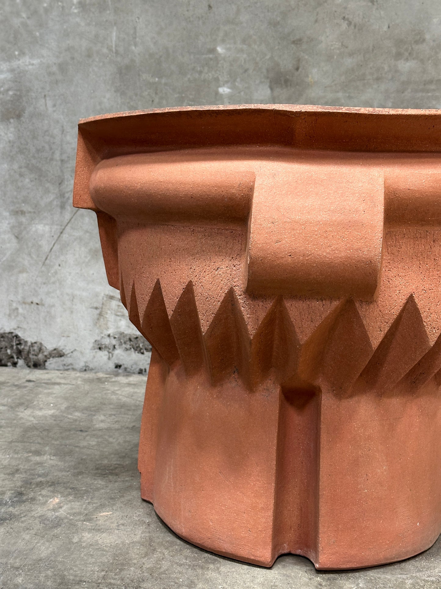 William Daley 'Shang Remembrance II' 1979 Signed Slab-Built Unglazed Stoneware Vessel, 21 Inch