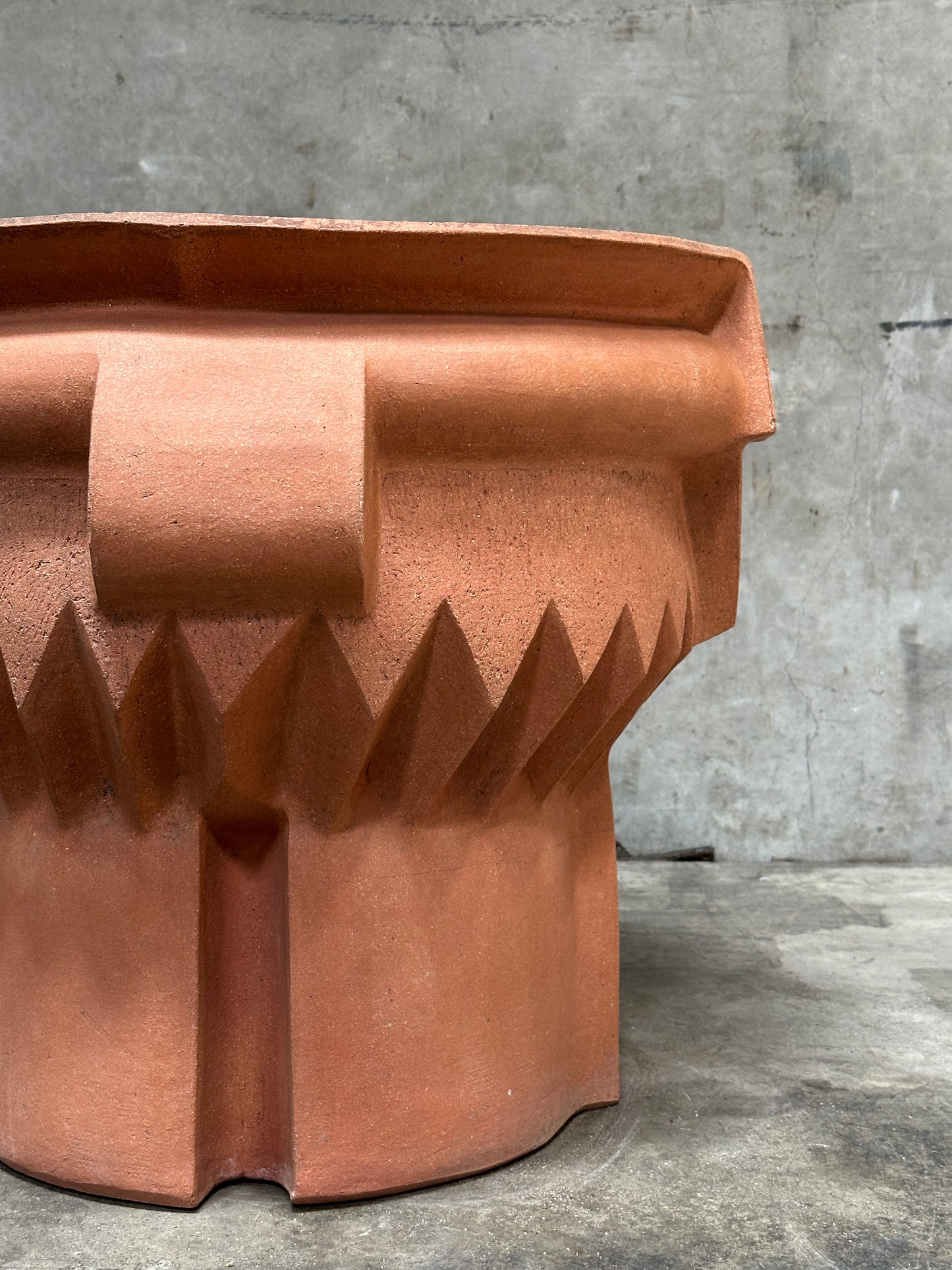 William Daley 'Shang Remembrance II' 1979 Signed Slab-Built Unglazed Stoneware Vessel, 21 Inch