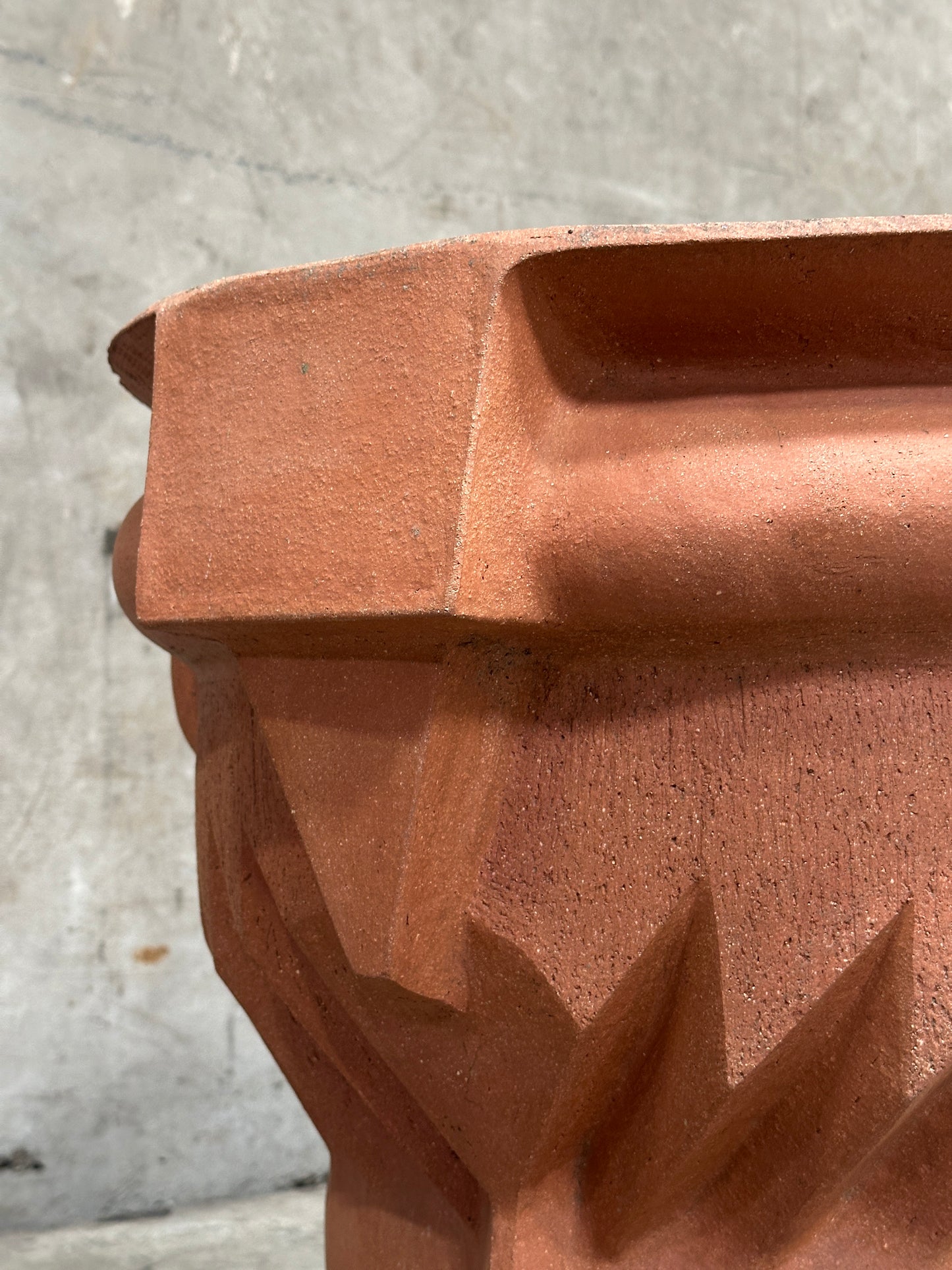 William Daley 'Shang Remembrance II' 1979 Signed Slab-Built Unglazed Stoneware Vessel, 21 Inch