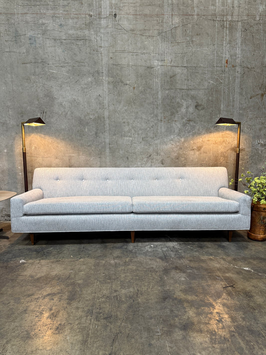 Fully Restored 1960s Mid-Century Modern Sofa – 95” Long, Tufted Back, New Upholstery