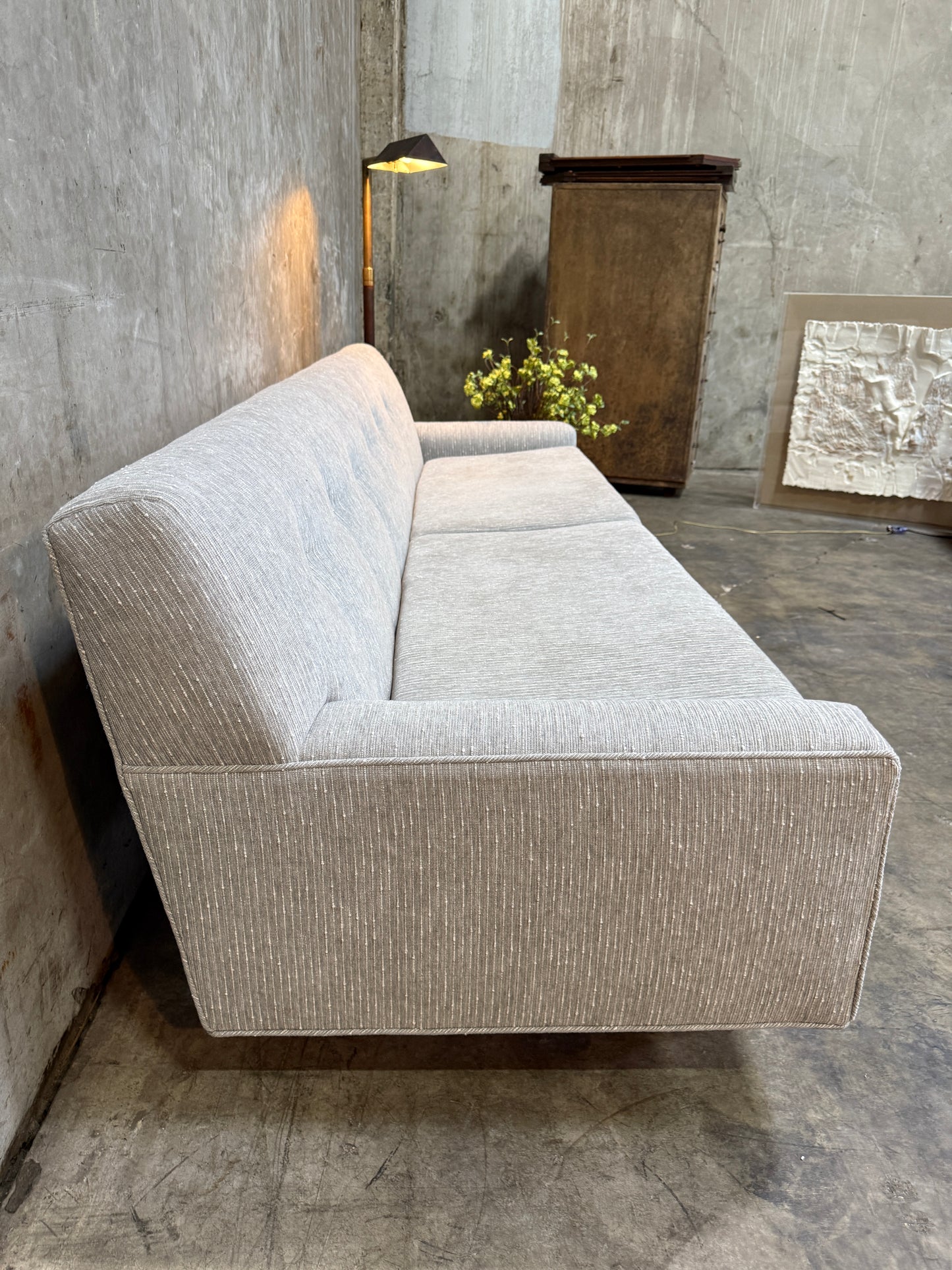 Fully Restored 1960s Mid-Century Modern Sofa – 95” Long, Tufted Back, New Upholstery