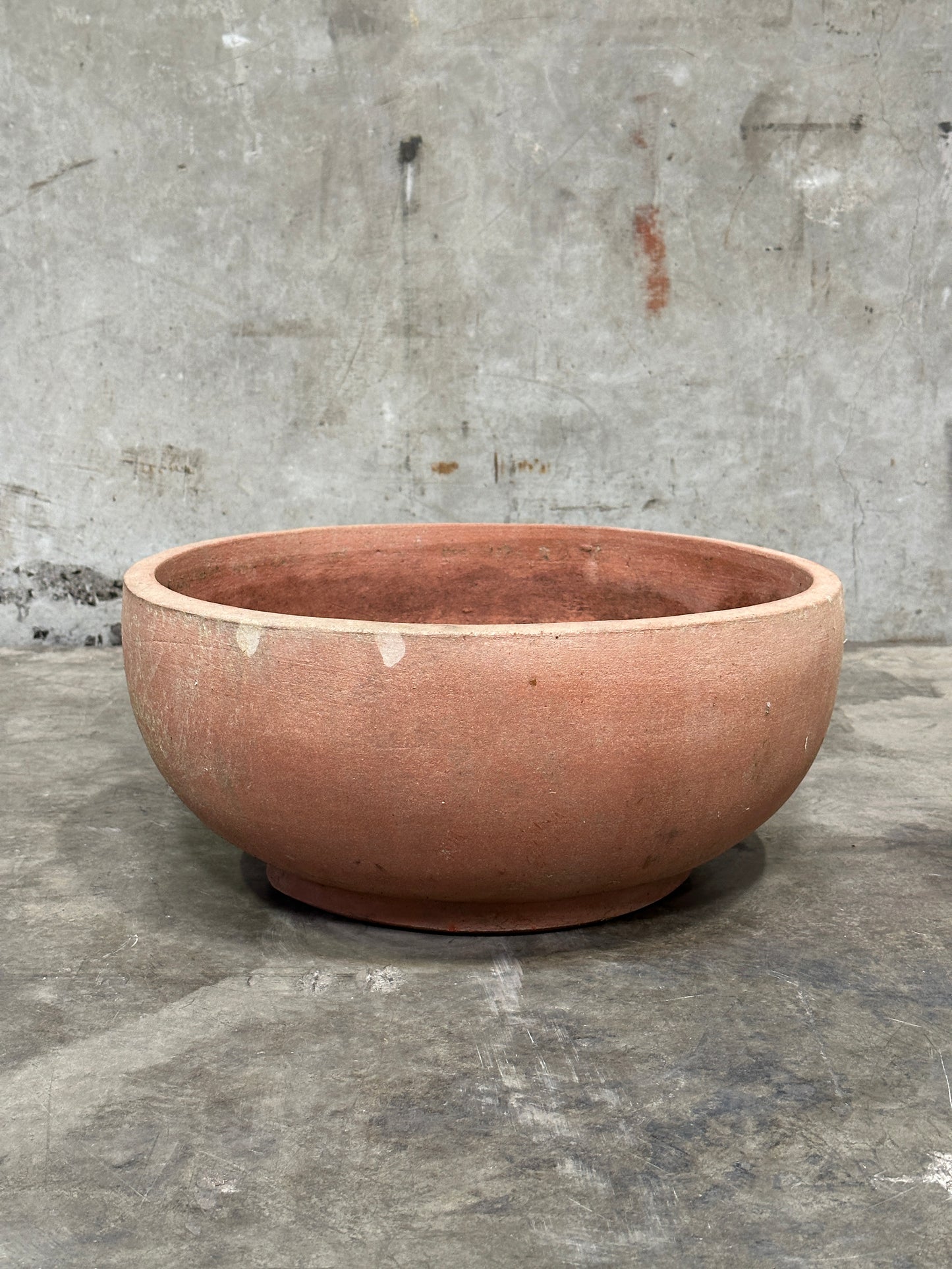 Francesco Del Re Italian Terracotta Low Cachepot Planter, Caspò Basso, 19 Inch, Weathered Patina