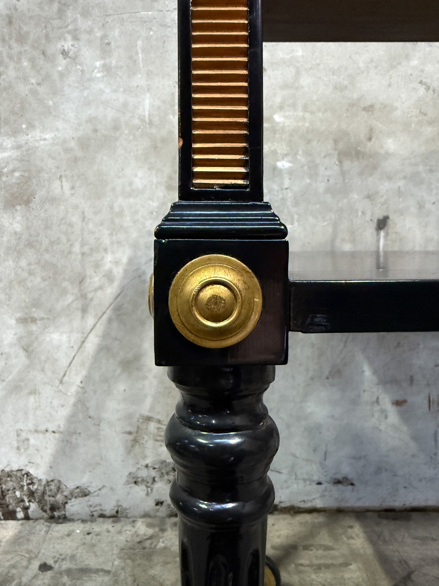 1940s Regency Ebonized & Bronze-Mounted Drinks Cart — In the Manner of Maison Jansen, Paris