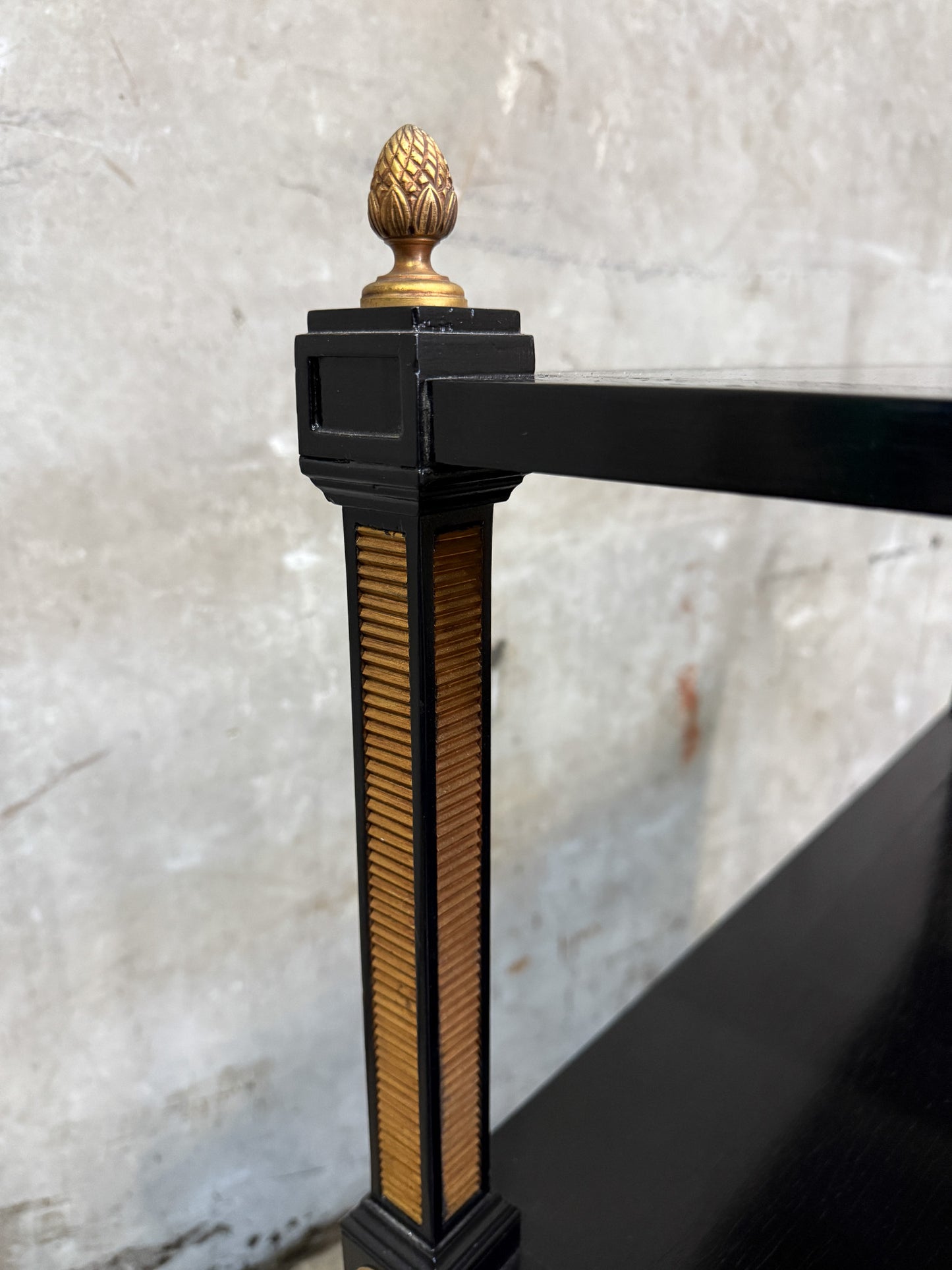 1940s Regency Ebonized & Bronze-Mounted Drinks Cart — In the Manner of Maison Jansen, Paris