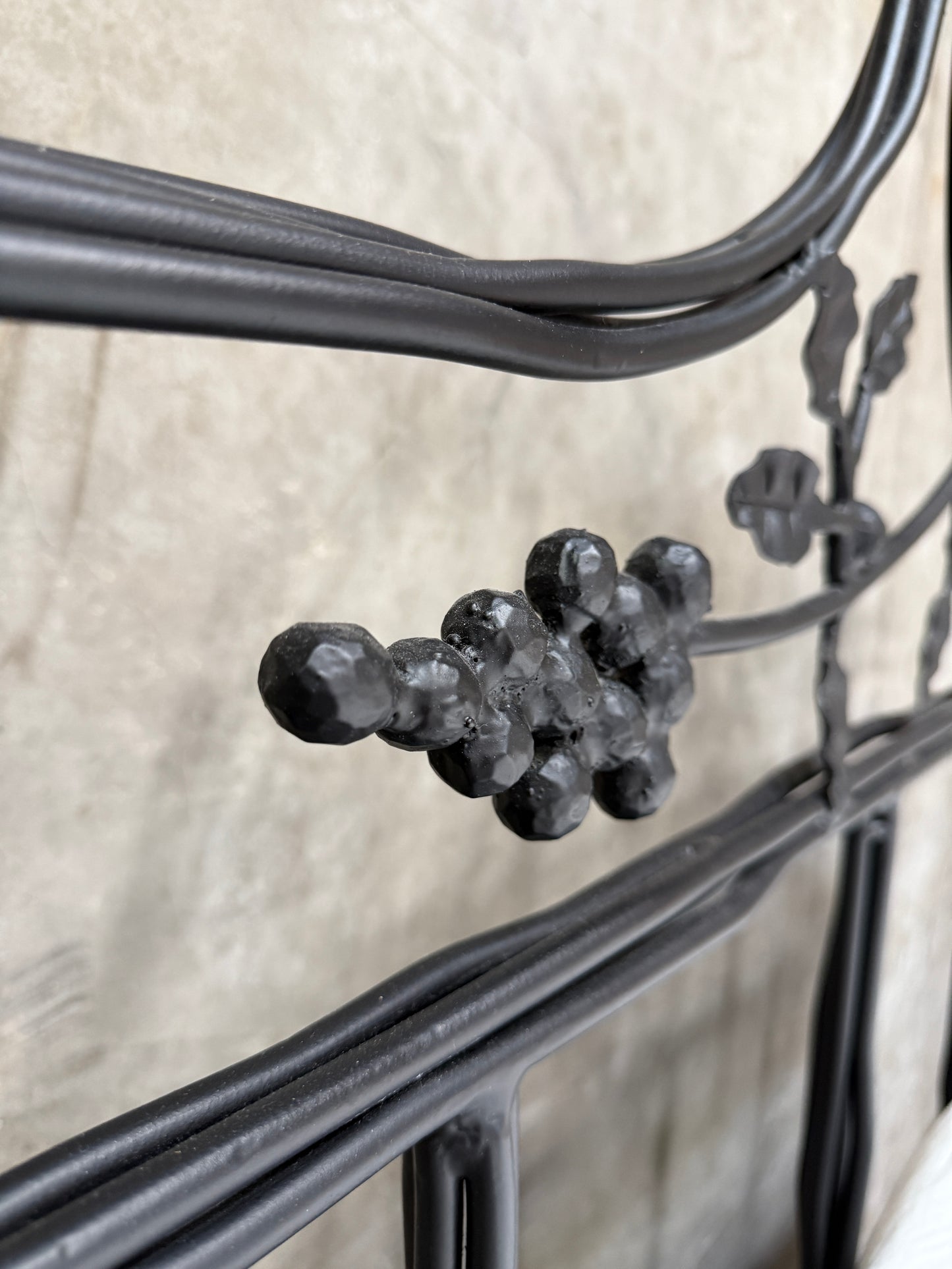 1990s Corsicana Iron Twiggy Canopy Bed – Queen Size with Bird Finials Stunning