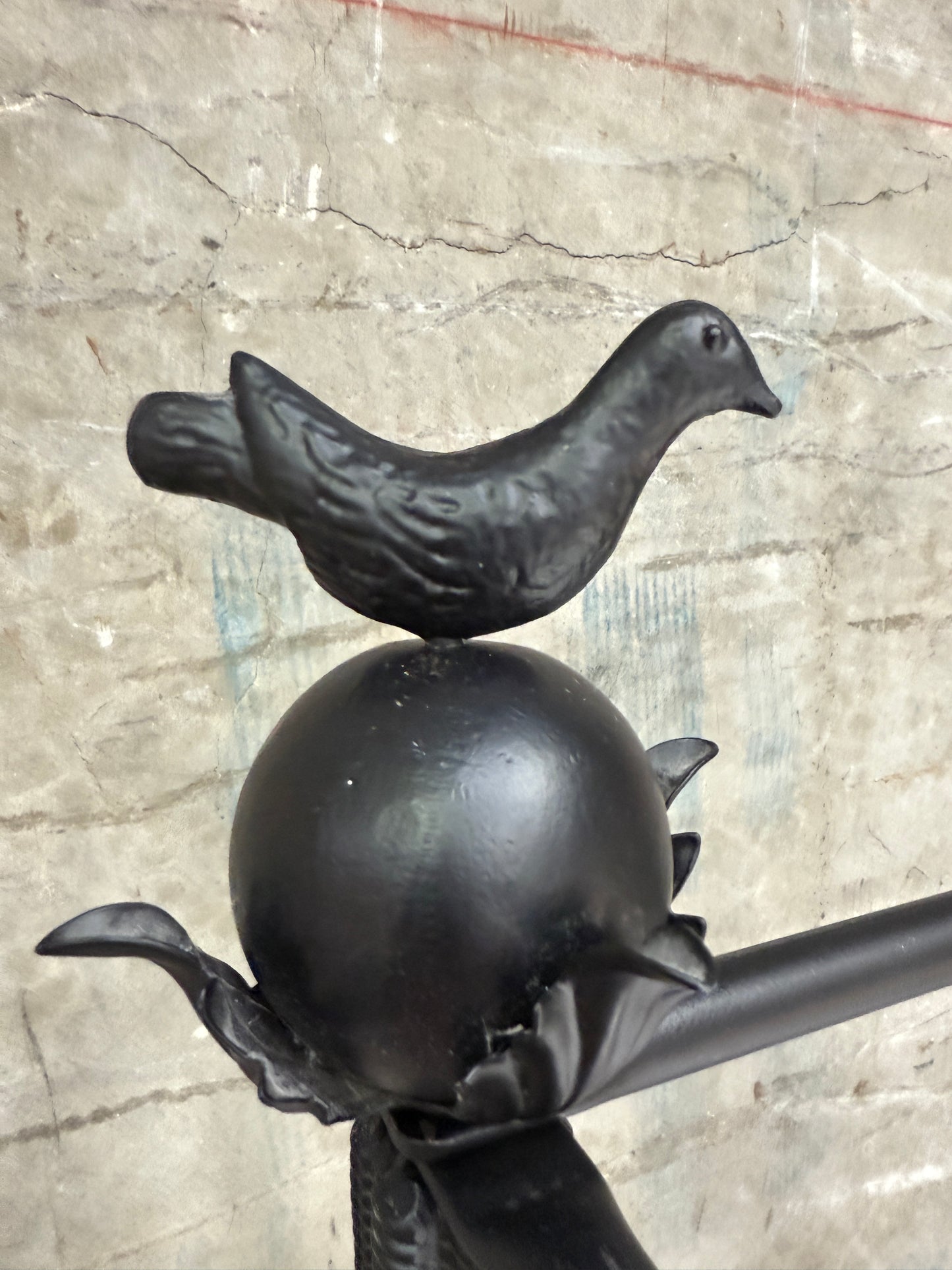 1990s Corsicana Iron Twiggy Canopy Bed – Queen Size with Bird Finials Stunning