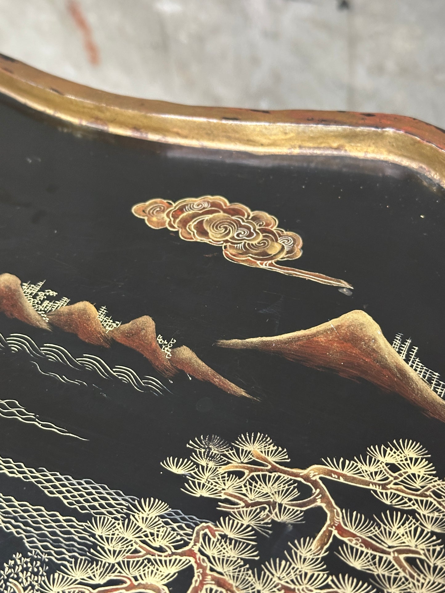 Antique Chinese Carved Hardwood Jardiniere Stand, Black Lacquer, Late Qing / Republic, Kilbridge Provenance