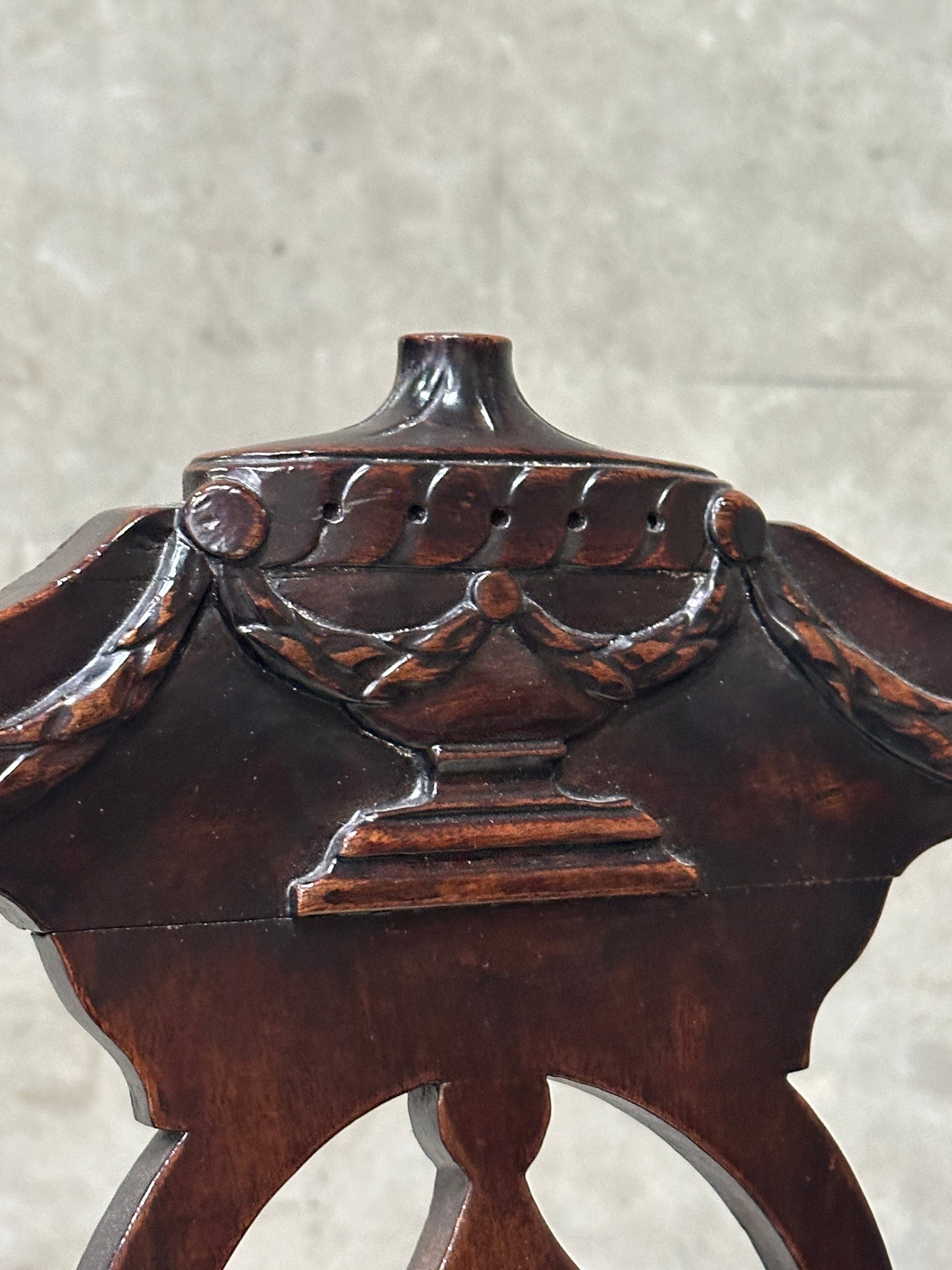 Set 10 Antique English Chippendale Revival Mahogany Dining Chairs, Pierced Splat, c. 1890-1910