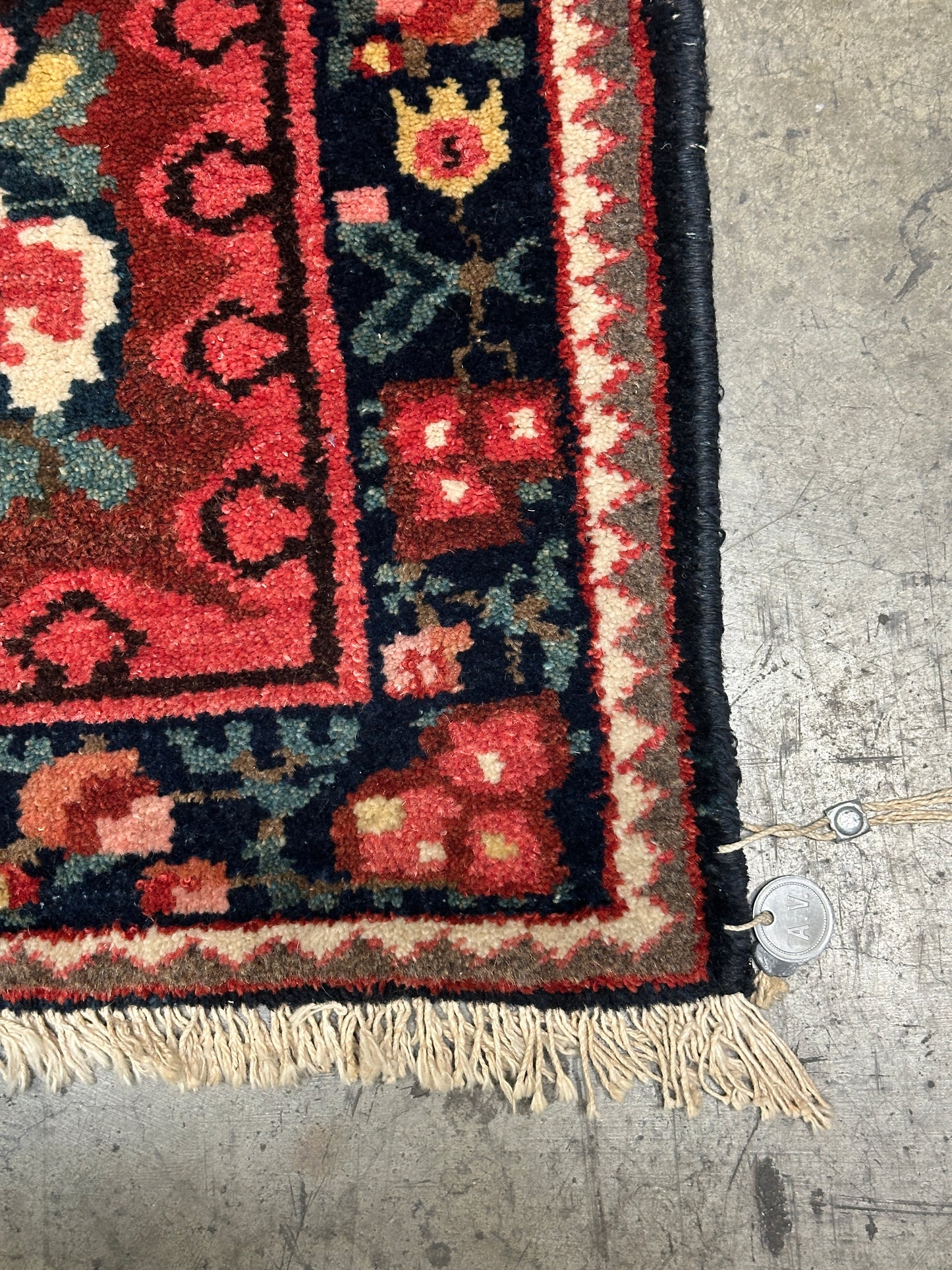 Antique Geometric Oriental Rug, Hand-Knotted Wool, Heriz Style, 5'4" x 8'8"