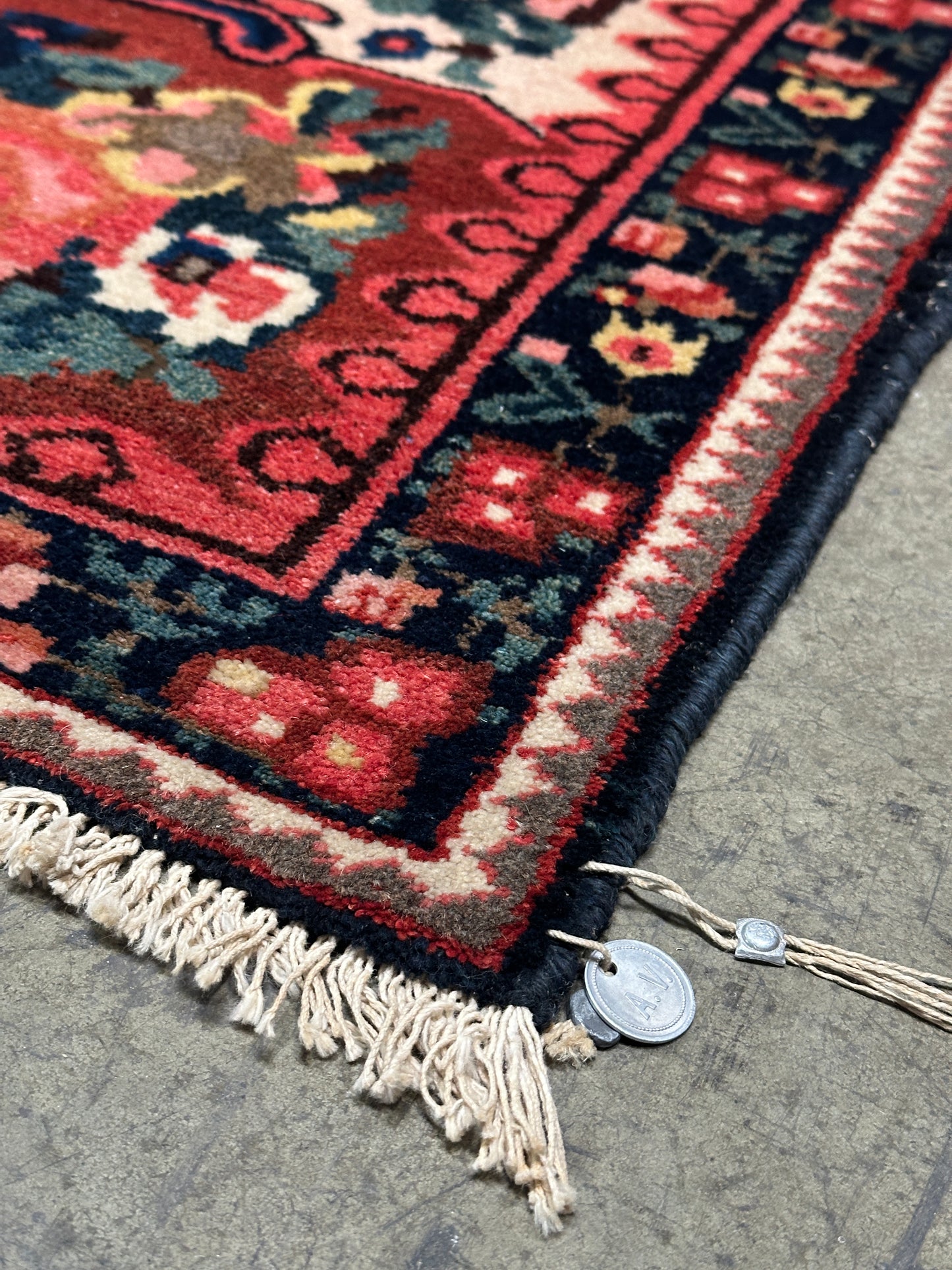 Antique Geometric Oriental Rug, Hand-Knotted Wool, Heriz Style, 5'4" x 8'8"
