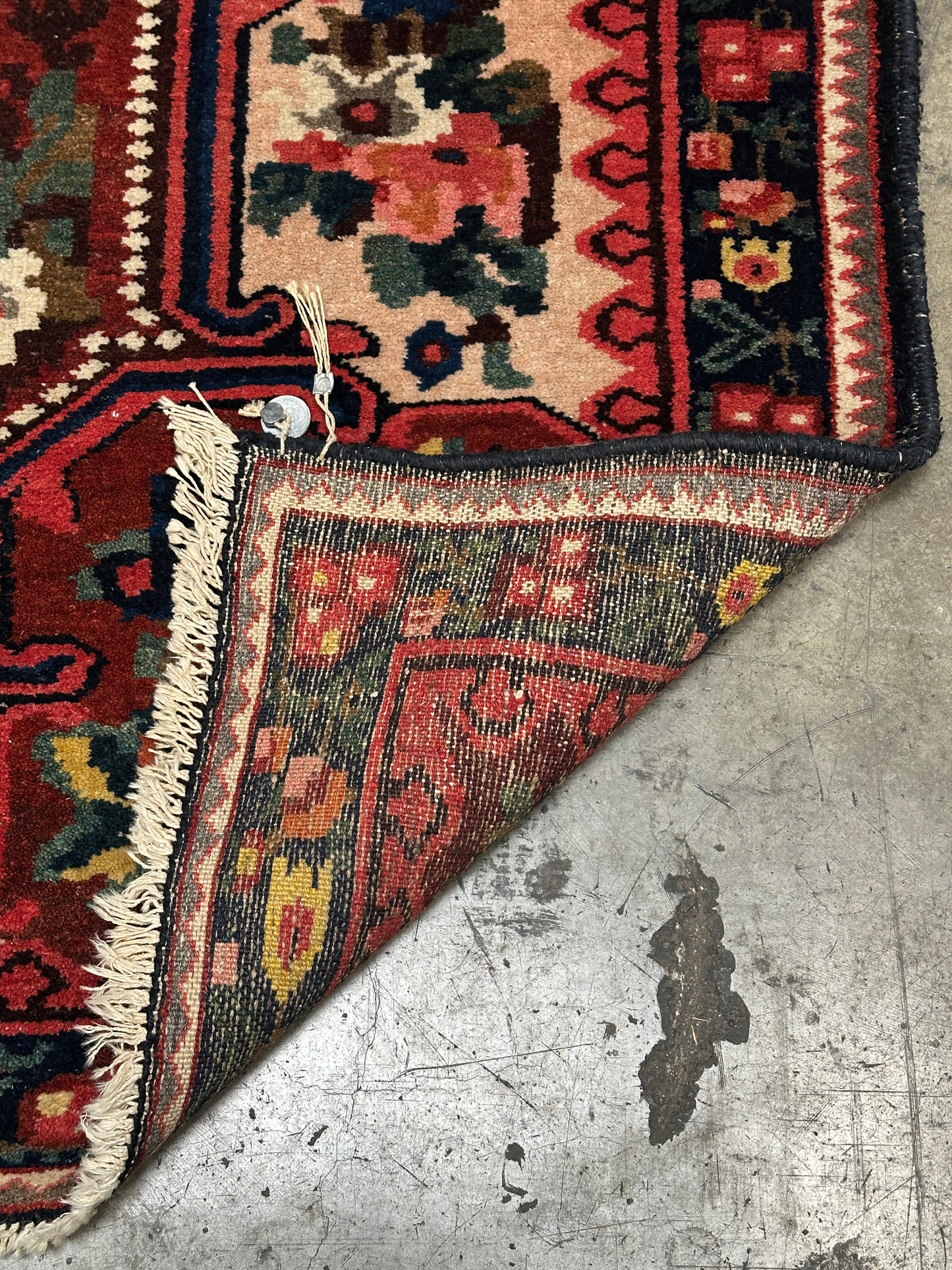 Antique Geometric Oriental Rug, Hand-Knotted Wool, Heriz Style, 5'4" x 8'8"