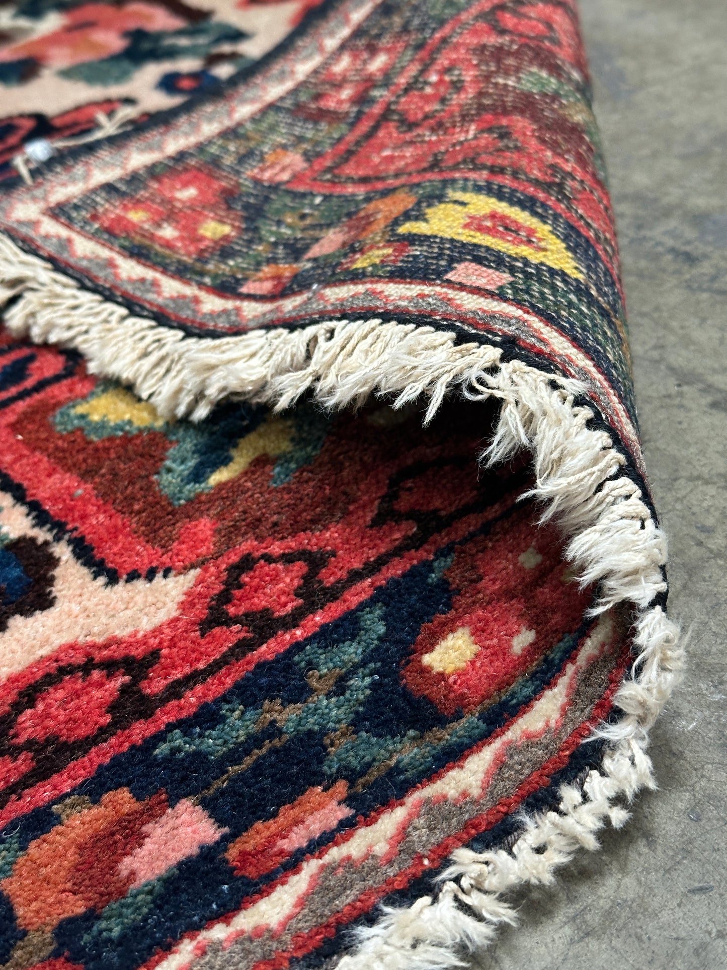 Antique Geometric Oriental Rug, Hand-Knotted Wool, Heriz Style, 5'4" x 8'8"
