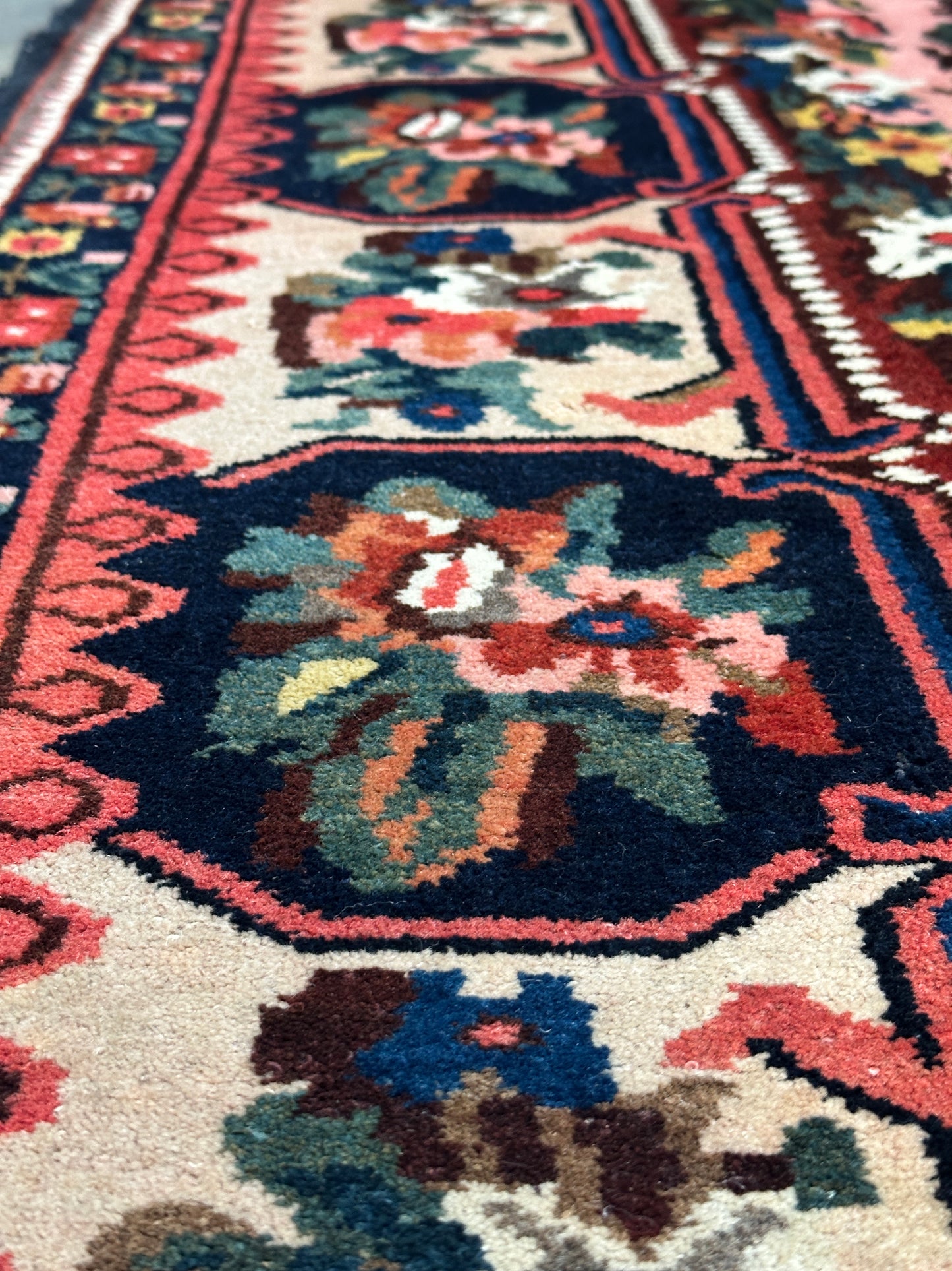 Antique Geometric Oriental Rug, Hand-Knotted Wool, Heriz Style, 5'4" x 8'8"