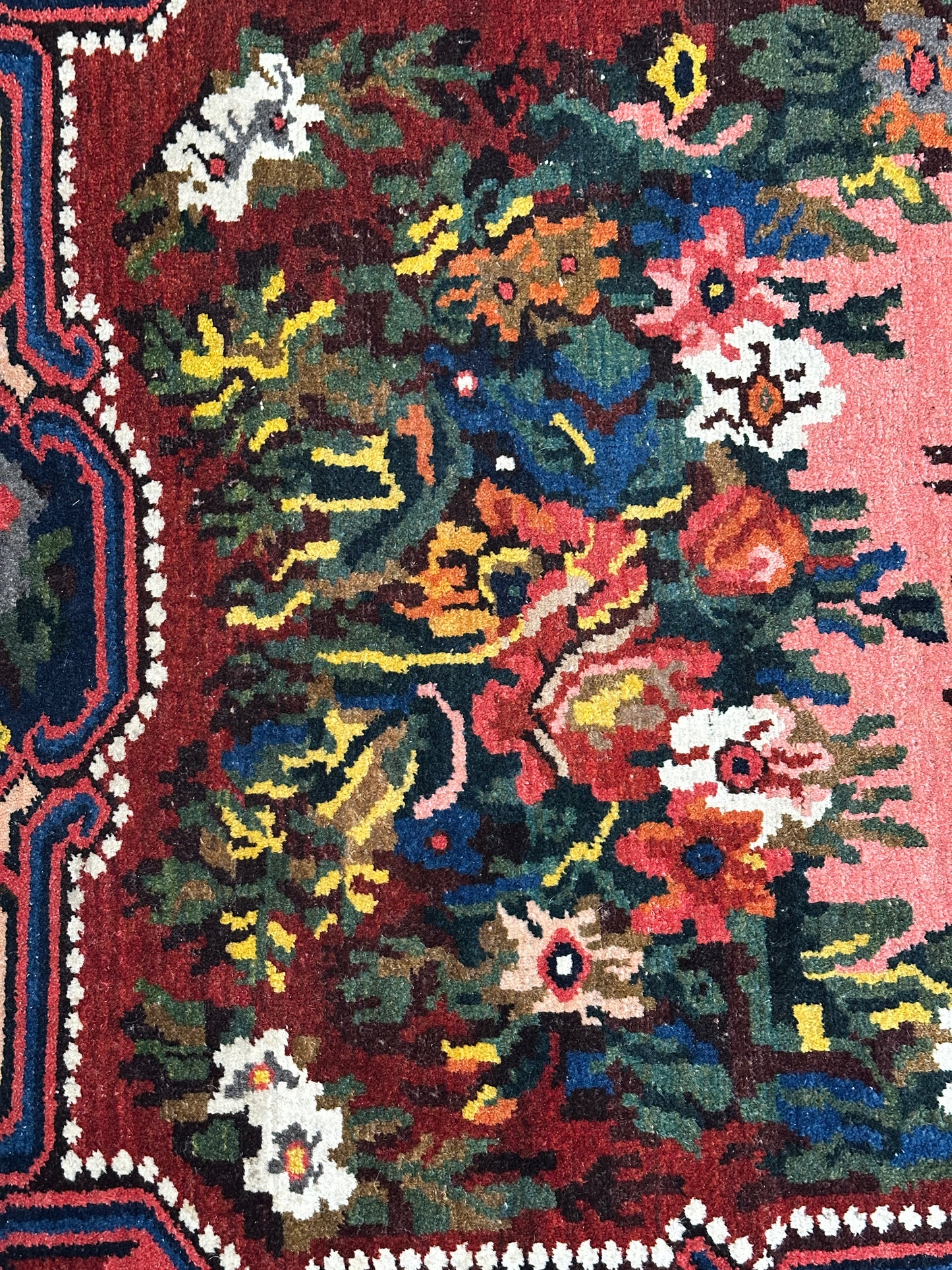 Antique Geometric Oriental Rug, Hand-Knotted Wool, Heriz Style, 5'4" x 8'8"