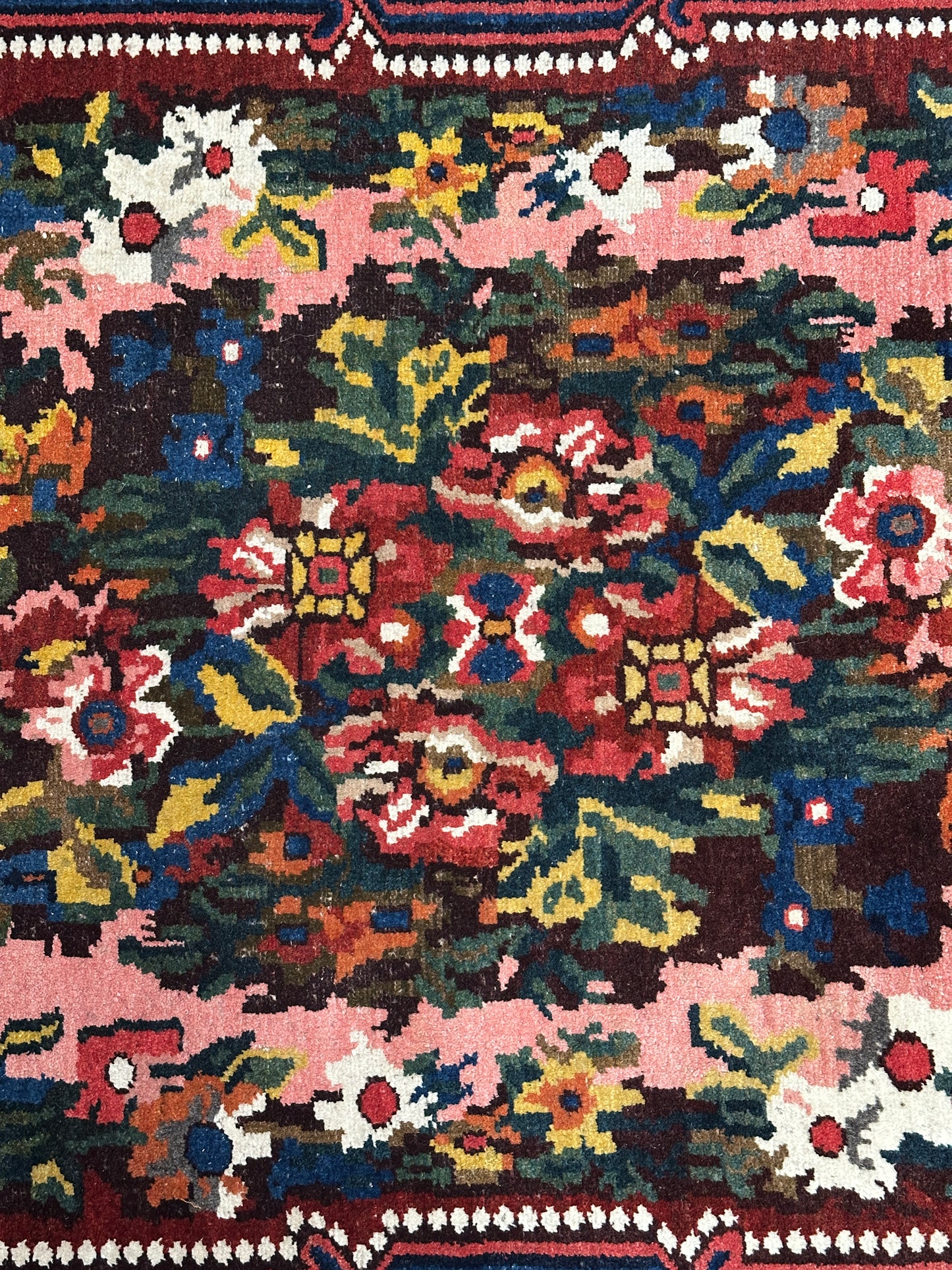 Antique Geometric Oriental Rug, Hand-Knotted Wool, Heriz Style, 5'4" x 8'8"