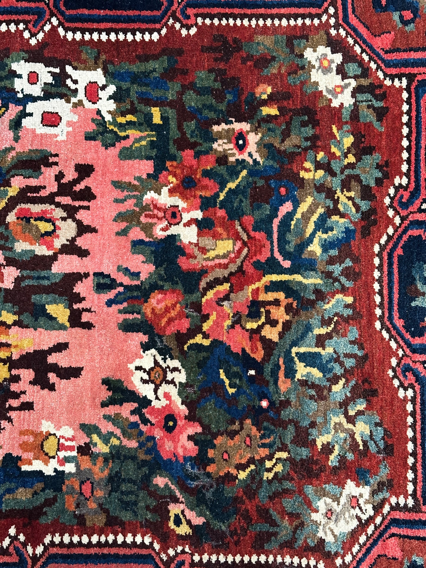 Antique Geometric Oriental Rug, Hand-Knotted Wool, Heriz Style, 5'4" x 8'8"