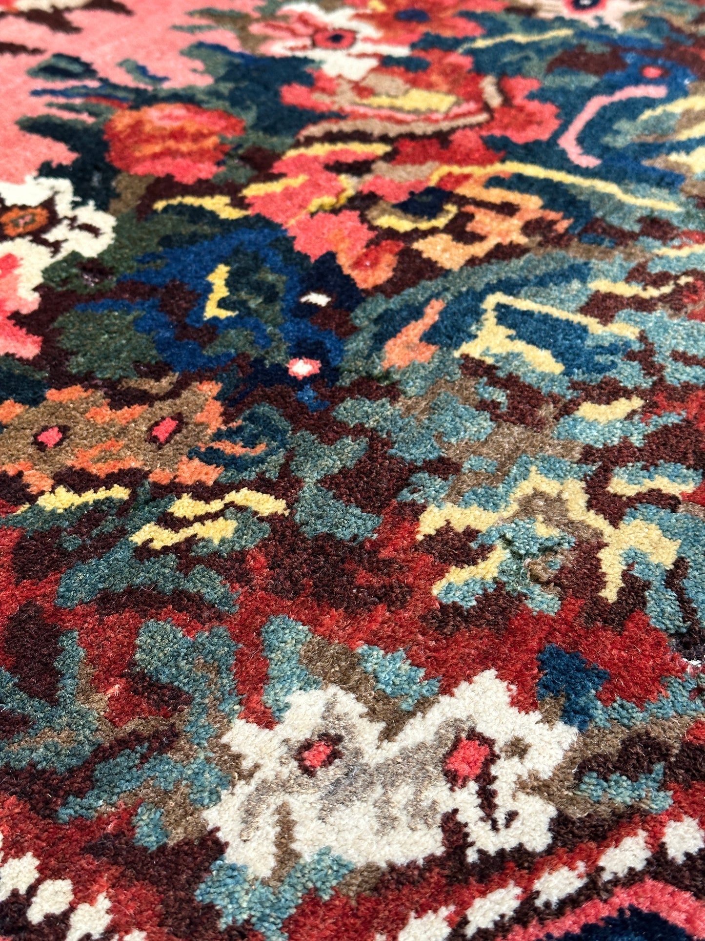 Antique Geometric Oriental Rug, Hand-Knotted Wool, Heriz Style, 5'4" x 8'8"
