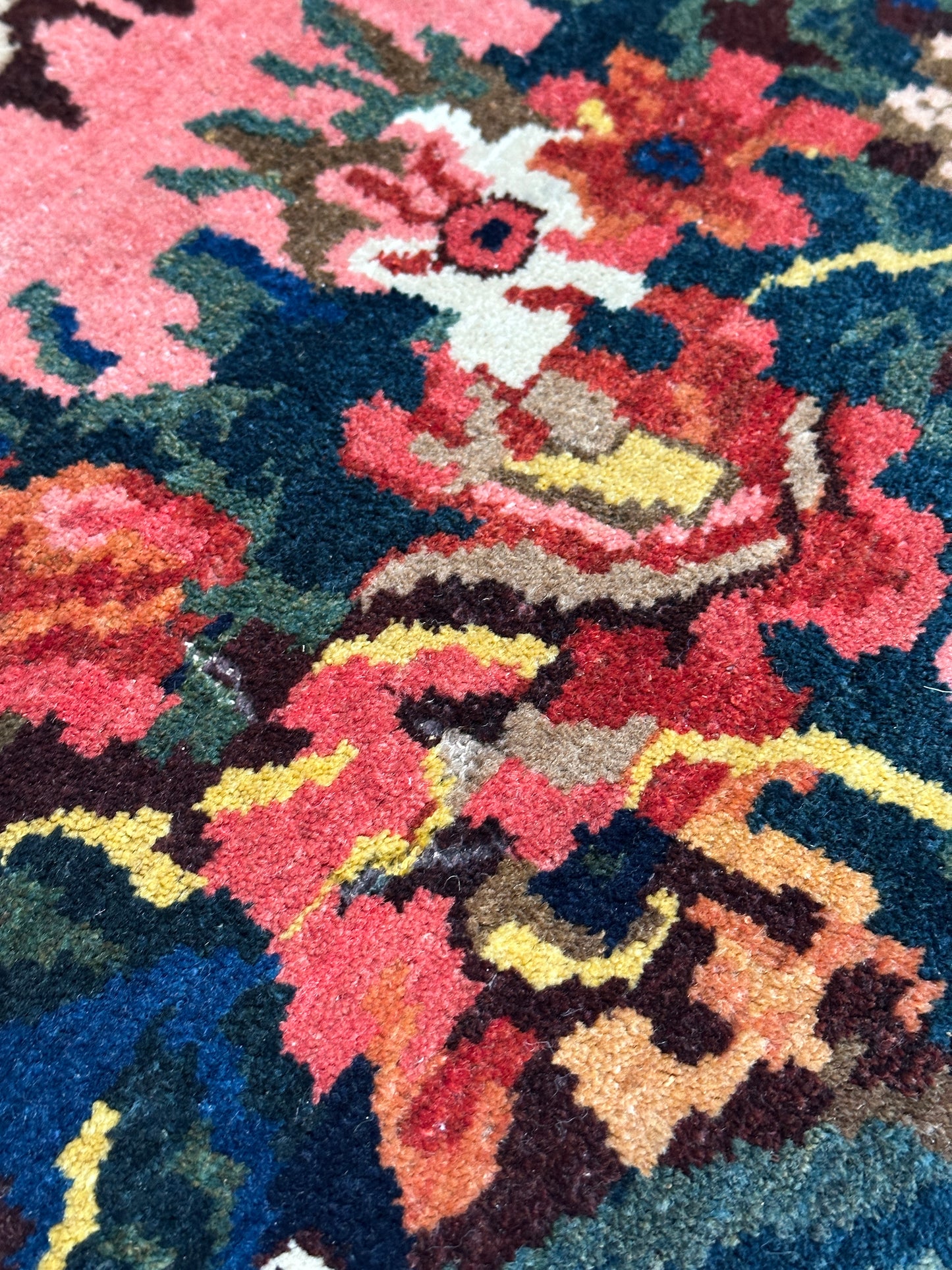 Antique Geometric Oriental Rug, Hand-Knotted Wool, Heriz Style, 5'4" x 8'8"