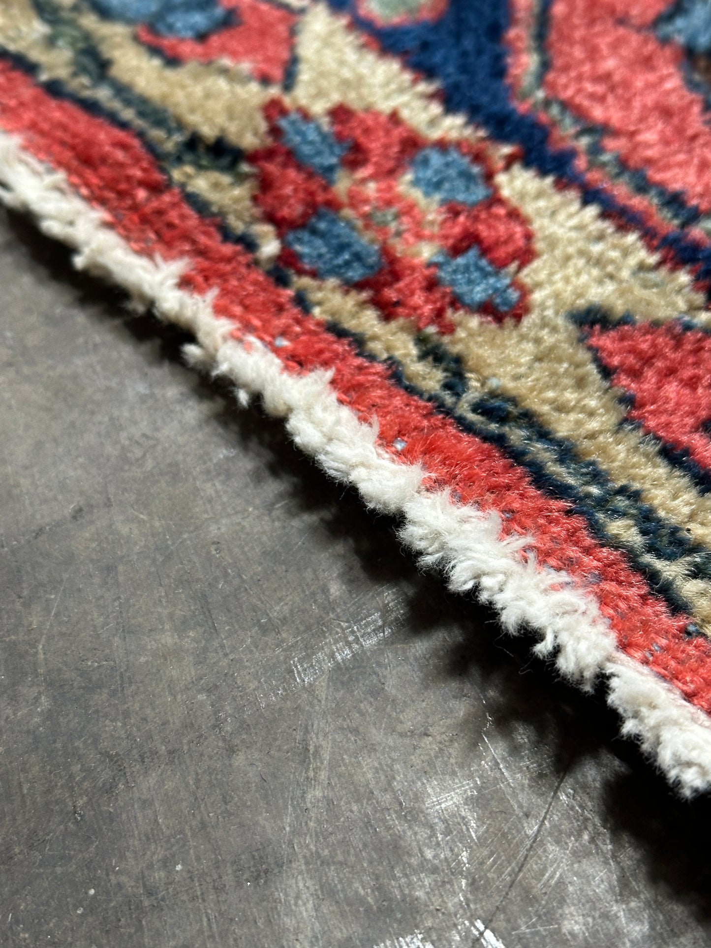 Antique Sarouk-Style Gallery Rug, Hand-Knotted Wool, Floral, 17ft x 38in