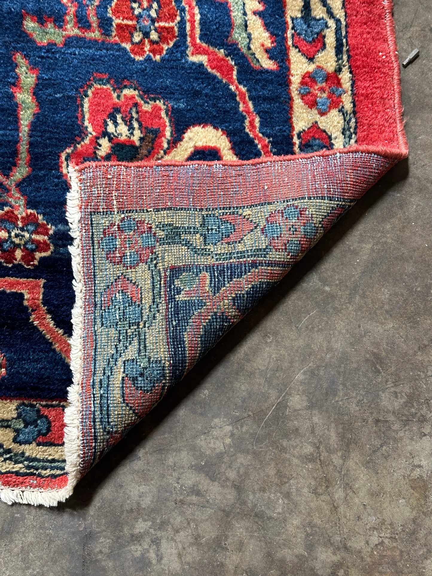 Antique Sarouk-Style Gallery Rug, Hand-Knotted Wool, Floral, 17ft x 38in